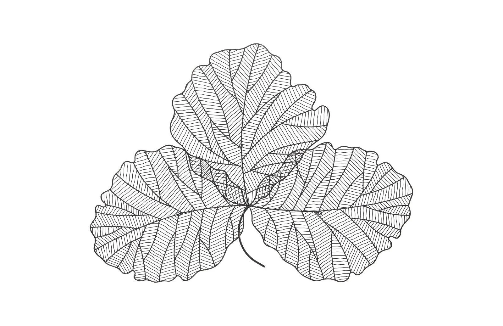Tri Leaf Wall Art, Medium, Metal, Copper/Black - Remutear