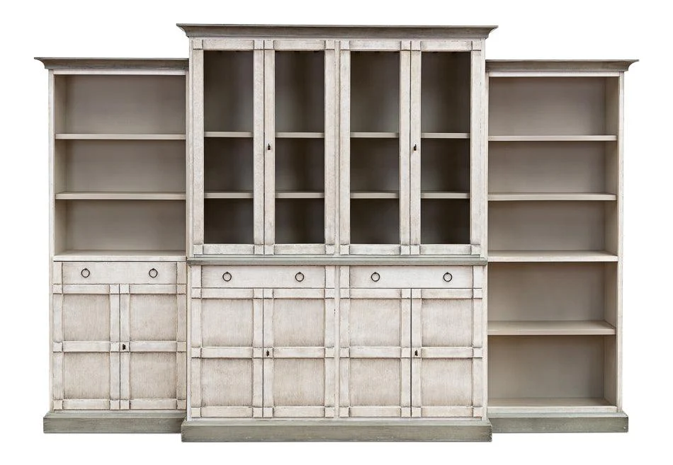 4 Piece Full Wall Unit - White & Grey - Remutear