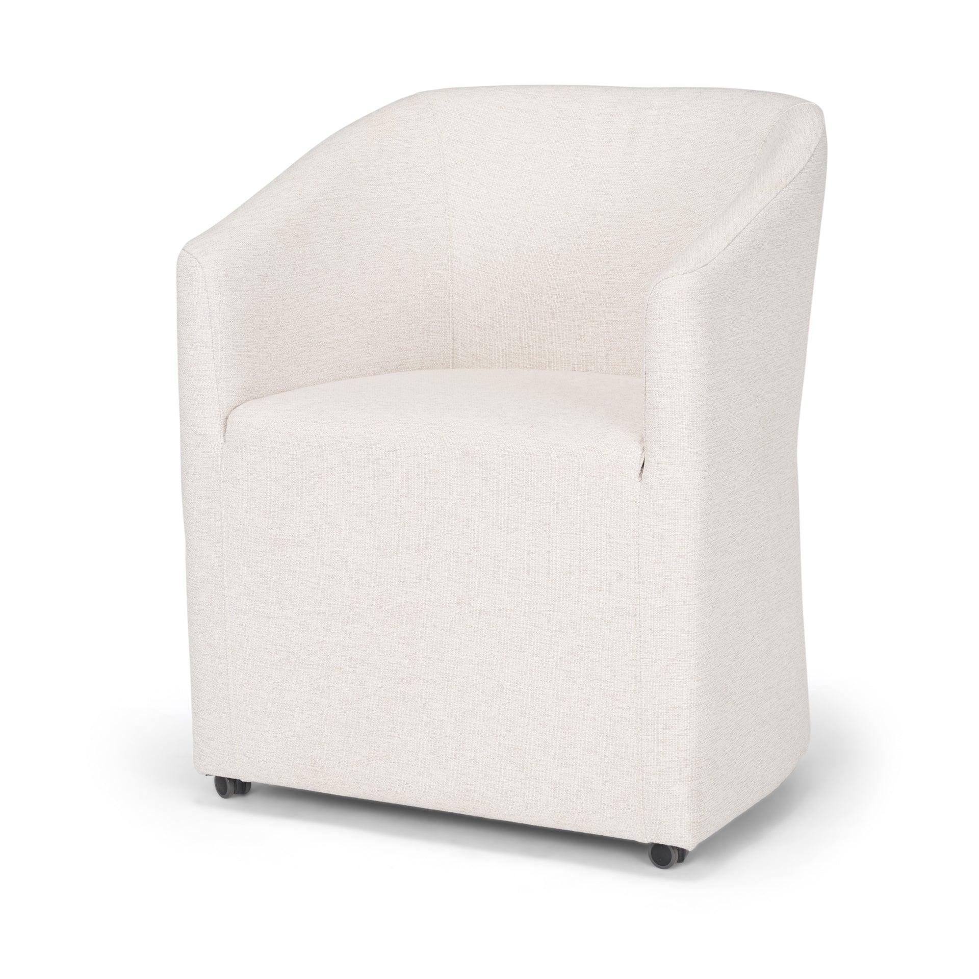 Sondra Oatmeal Performance Fabric Upholstered Club Dining Chair - Remutear
