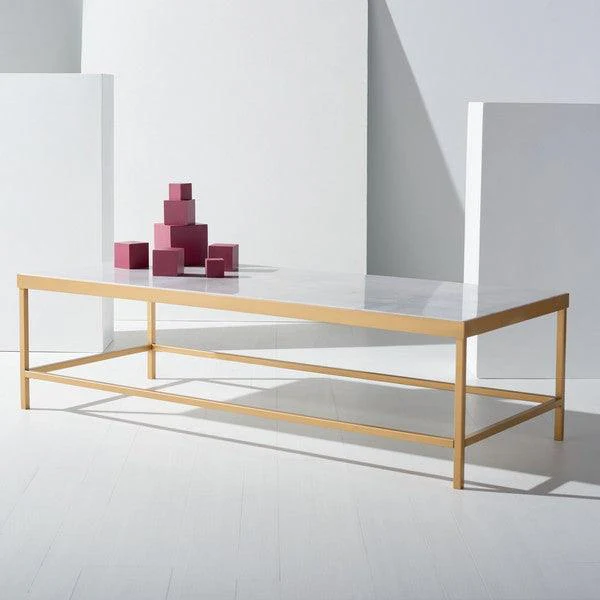 CARALYN RECTANGLE MARBLE COFFEE TABLE - Remutear