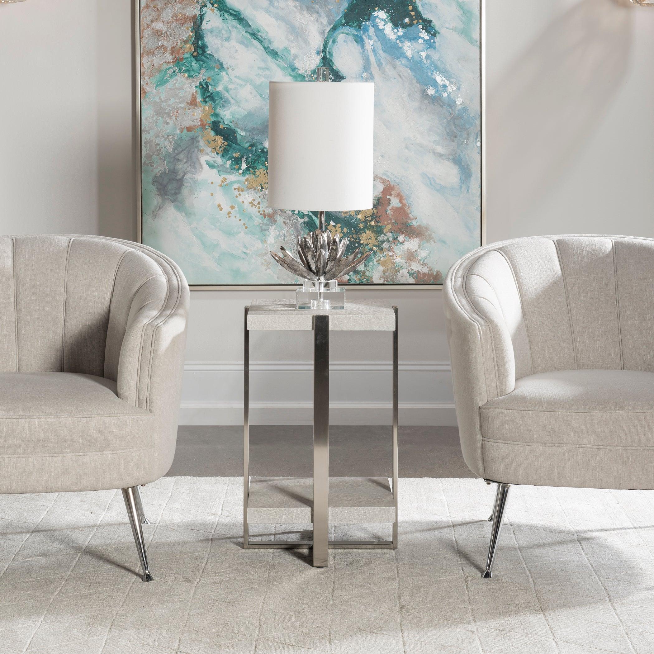 ARNAUT WHITE ACCENT TABLE - Remutear