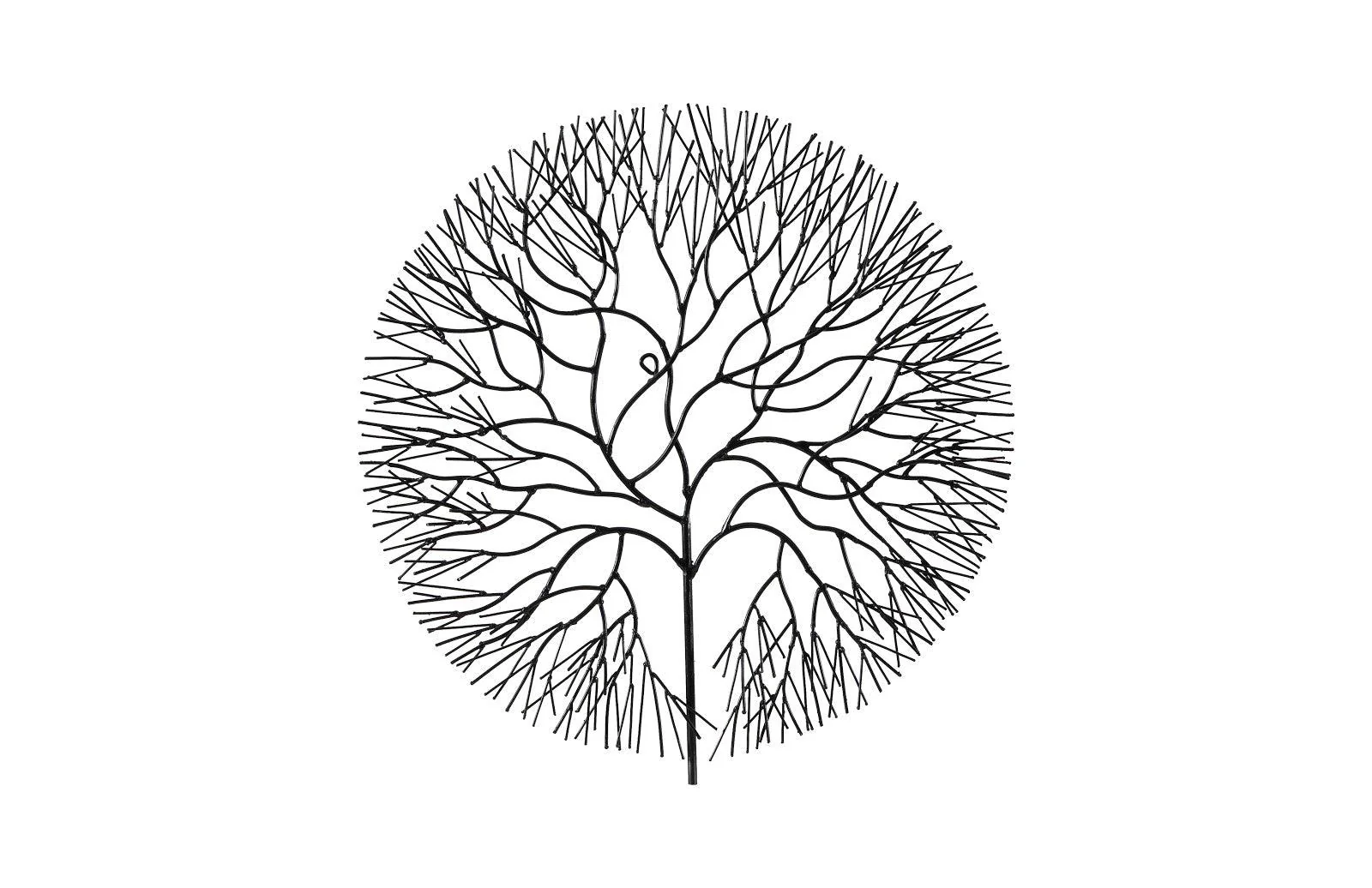 Wire Tree Wall Art, Medium, Circle, Metal, Black - Remutear