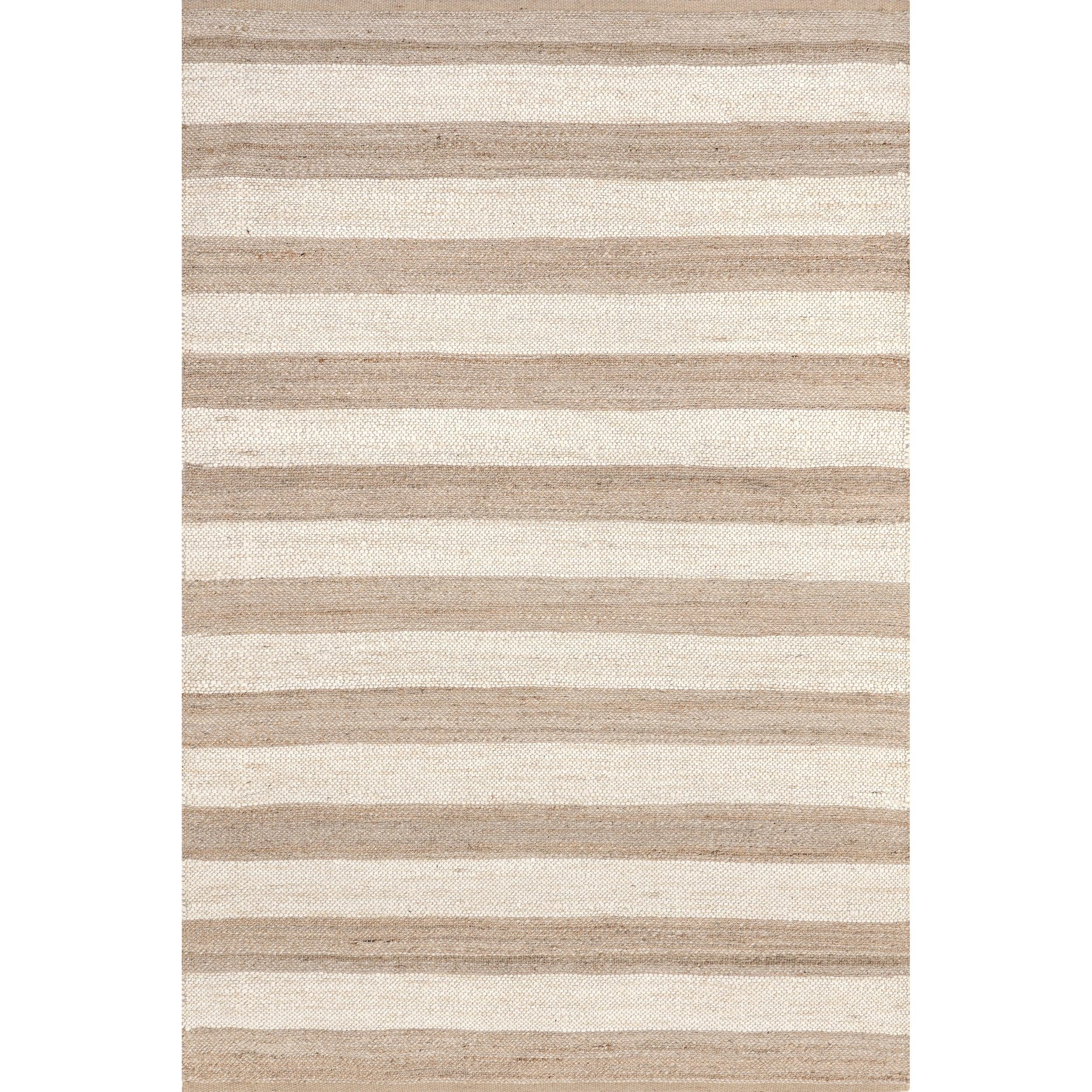 Alisia Flatweave Striped Jute Area Rug - Remutear