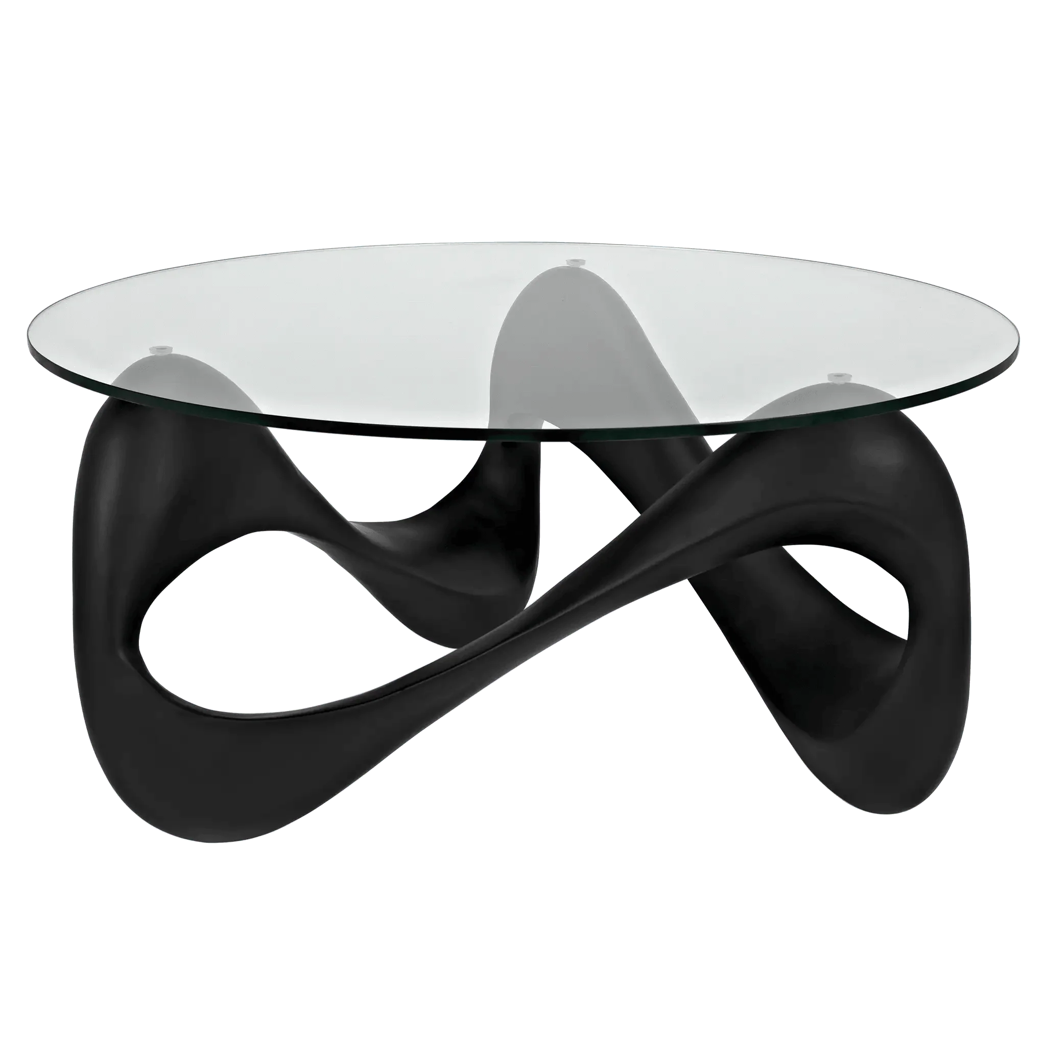 Orion Coffee Table, Black Resin Cement with Glass - Remutear