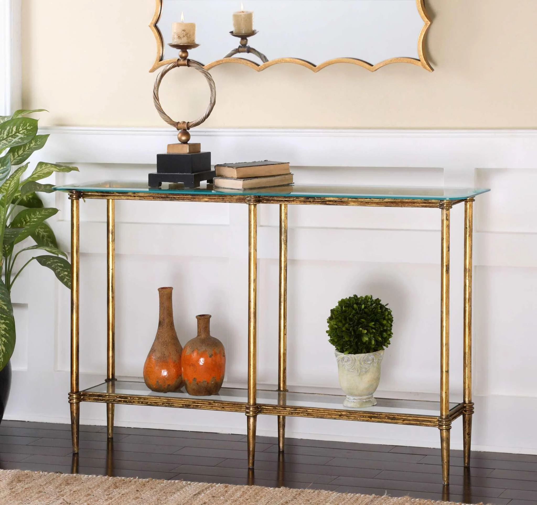 ELENIO GLASS CONSOLE TABLE - Remutear
