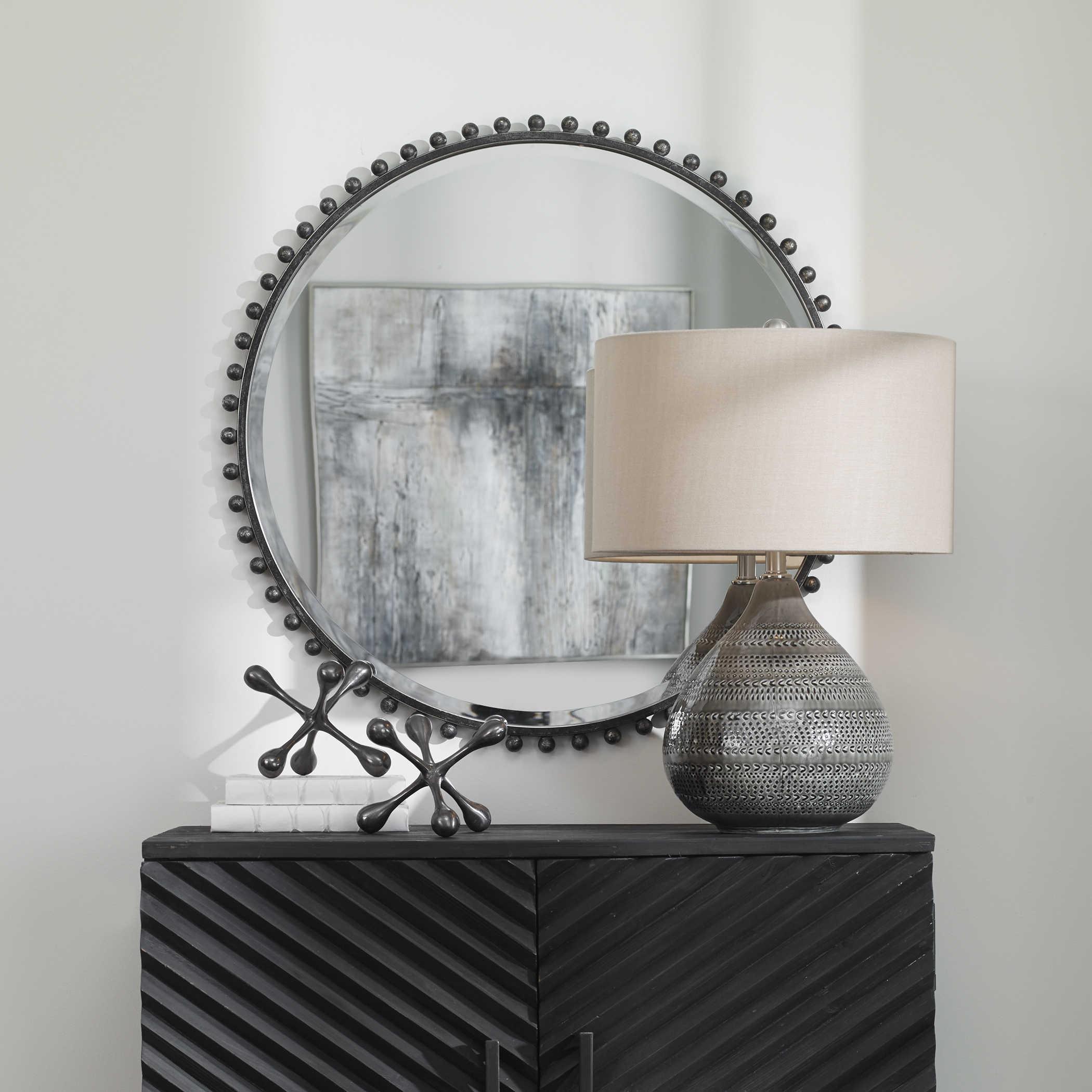TAZA ROUND IRON MIRROR - Remutear
