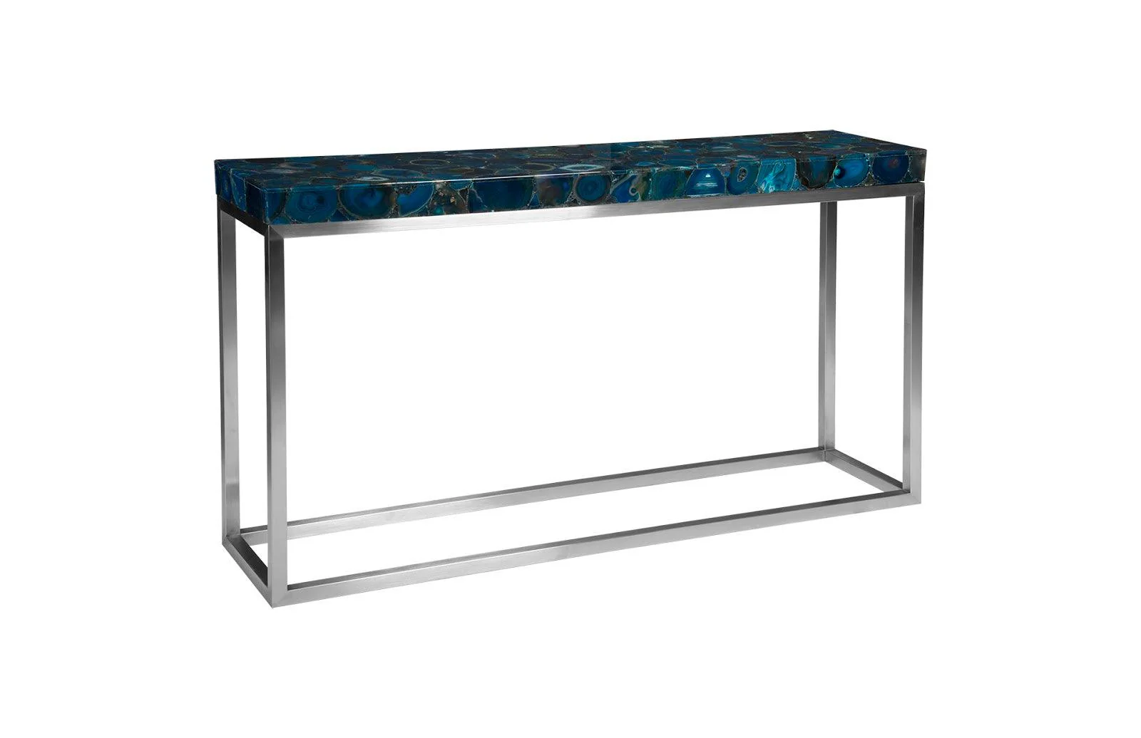 Agate Console Table, Stainless Steel Base - Remutear