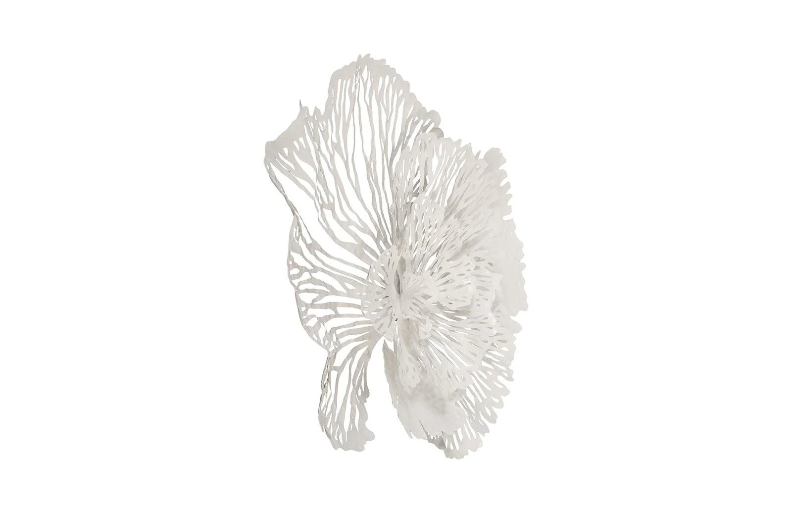Flower Wall Art, Medium, White, Metal - Remutear