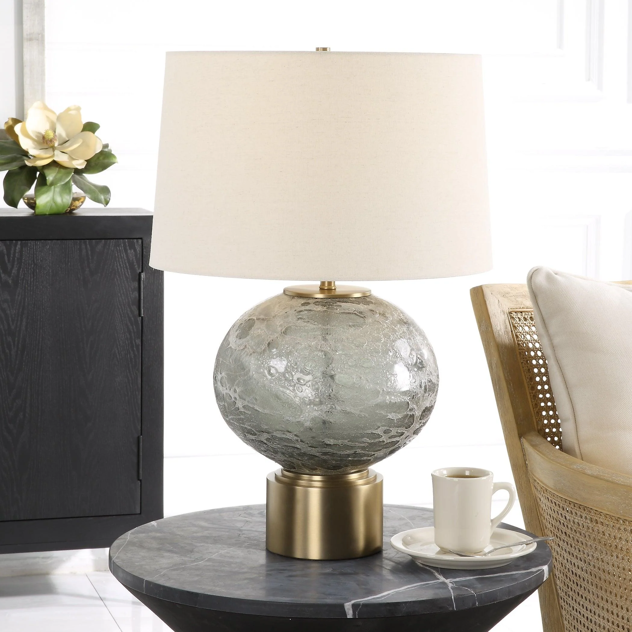 Lunia Gray Glass Table Lamp - Remutear