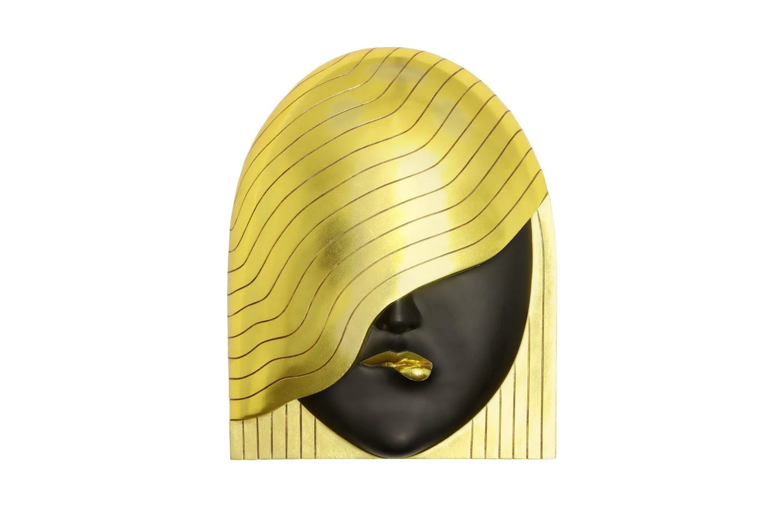 Fashion Faces Wall Art, Large, Her Right Wave, Black and Gold - Remutear