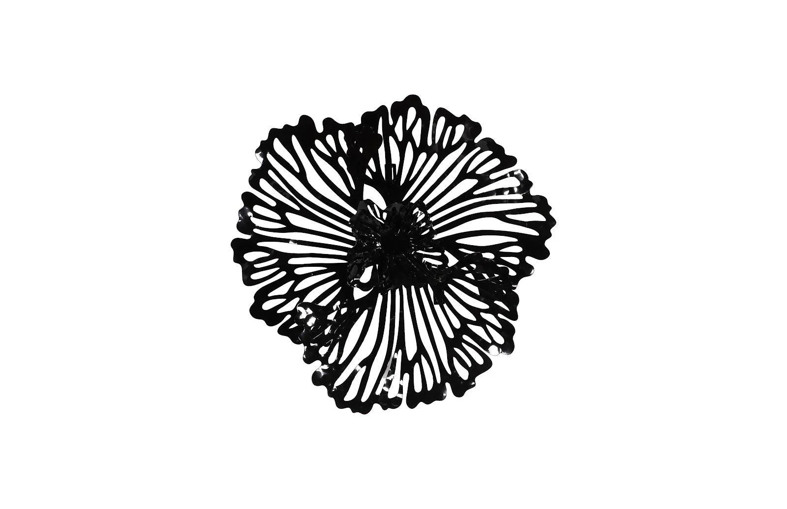 Flower Wall Art, Extra Small, Black, Metal - Remutear