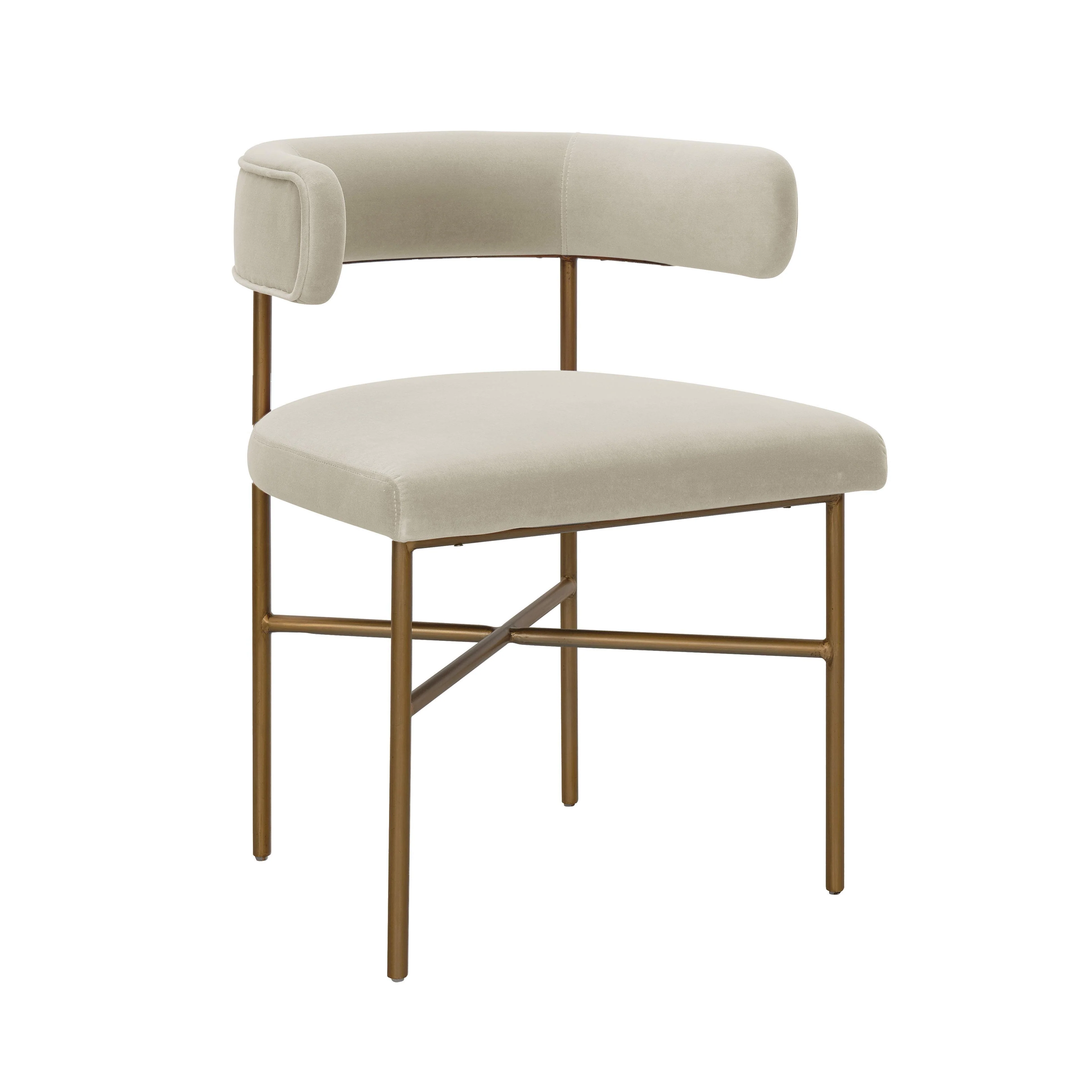 Kim Performance Velvet Chair in Cream - Remutear