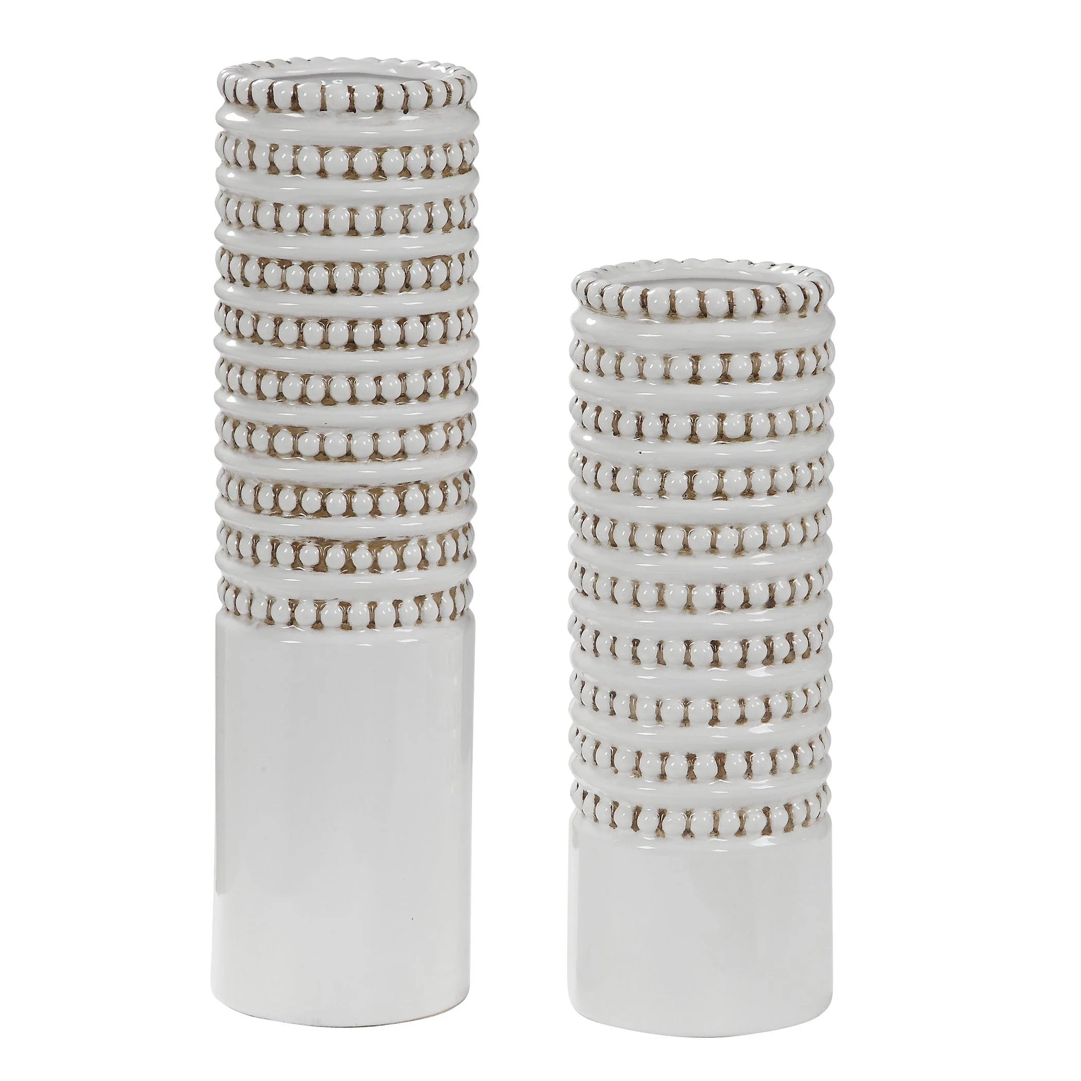 ANGELOU WHITE VASES, SET/2 - Remutear