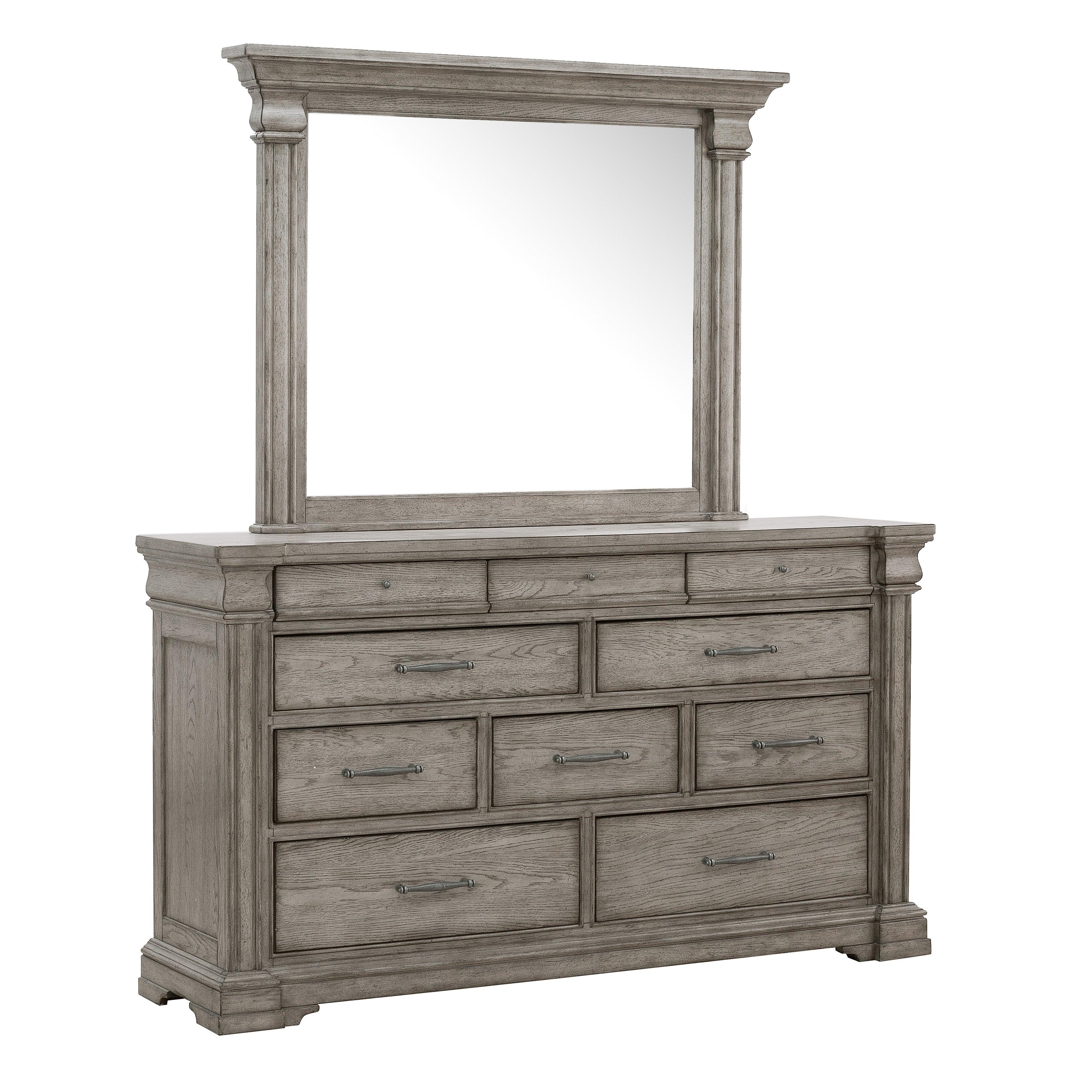 Madison Ridge 10 Drawer Dresser and Framed Mirror - Remutear