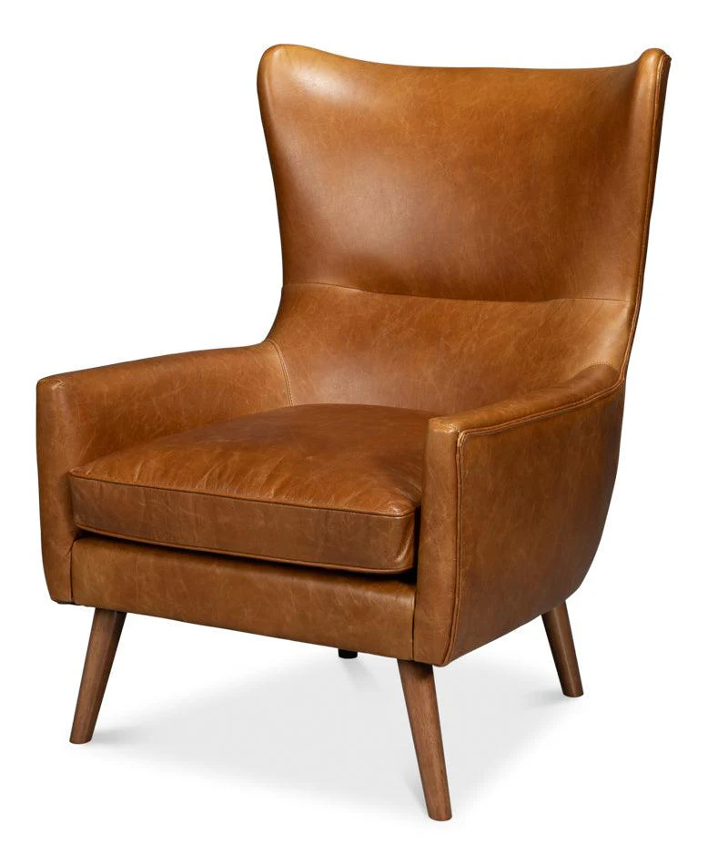 Patron Highback Leather Chair - Brown - Remutear
