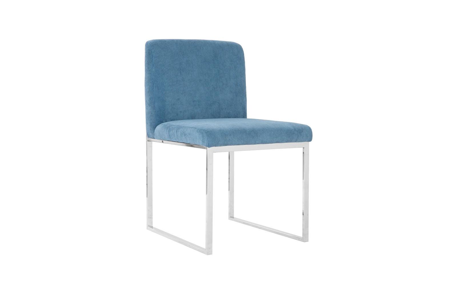 Frozen Dining Chair, Corduroy Blue - Remutear