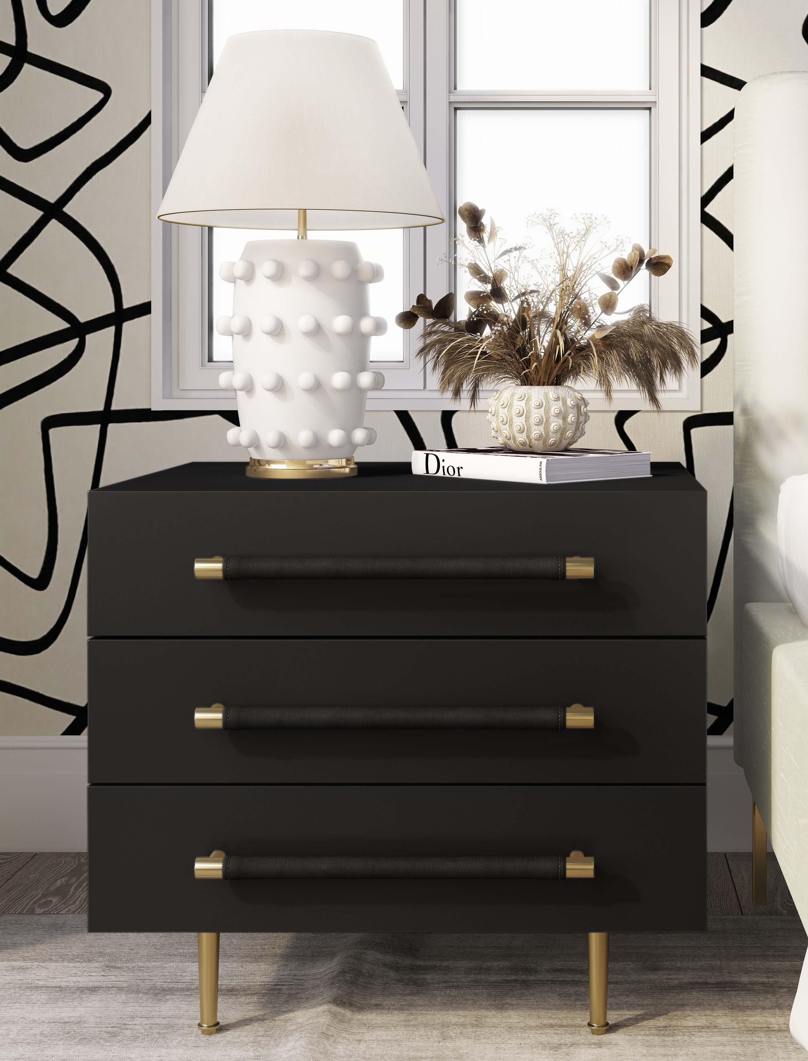 Trident Black Nightstand - Remutear