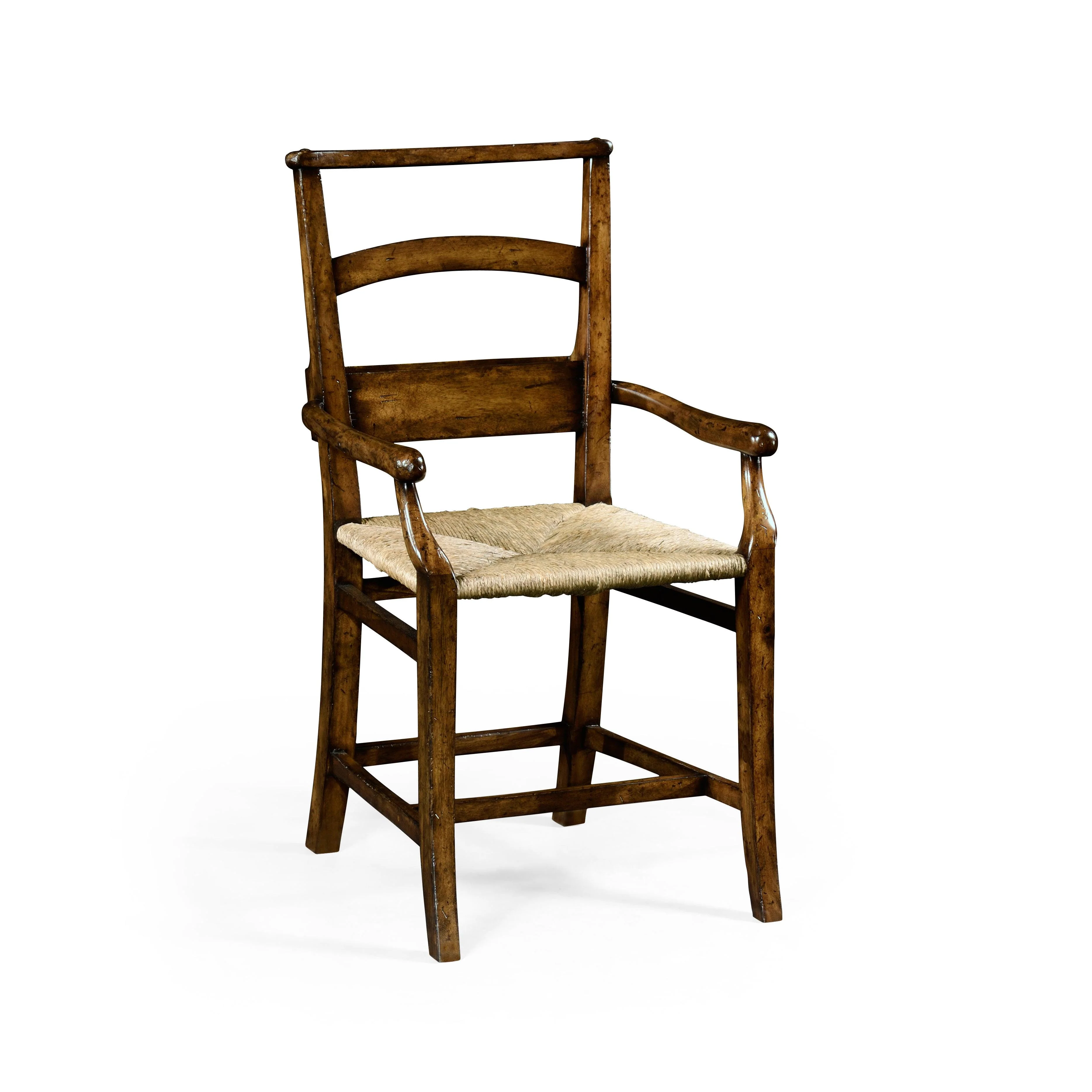 La Rochelle Rustic walnut church armchair - Set of 2 - Remutear
