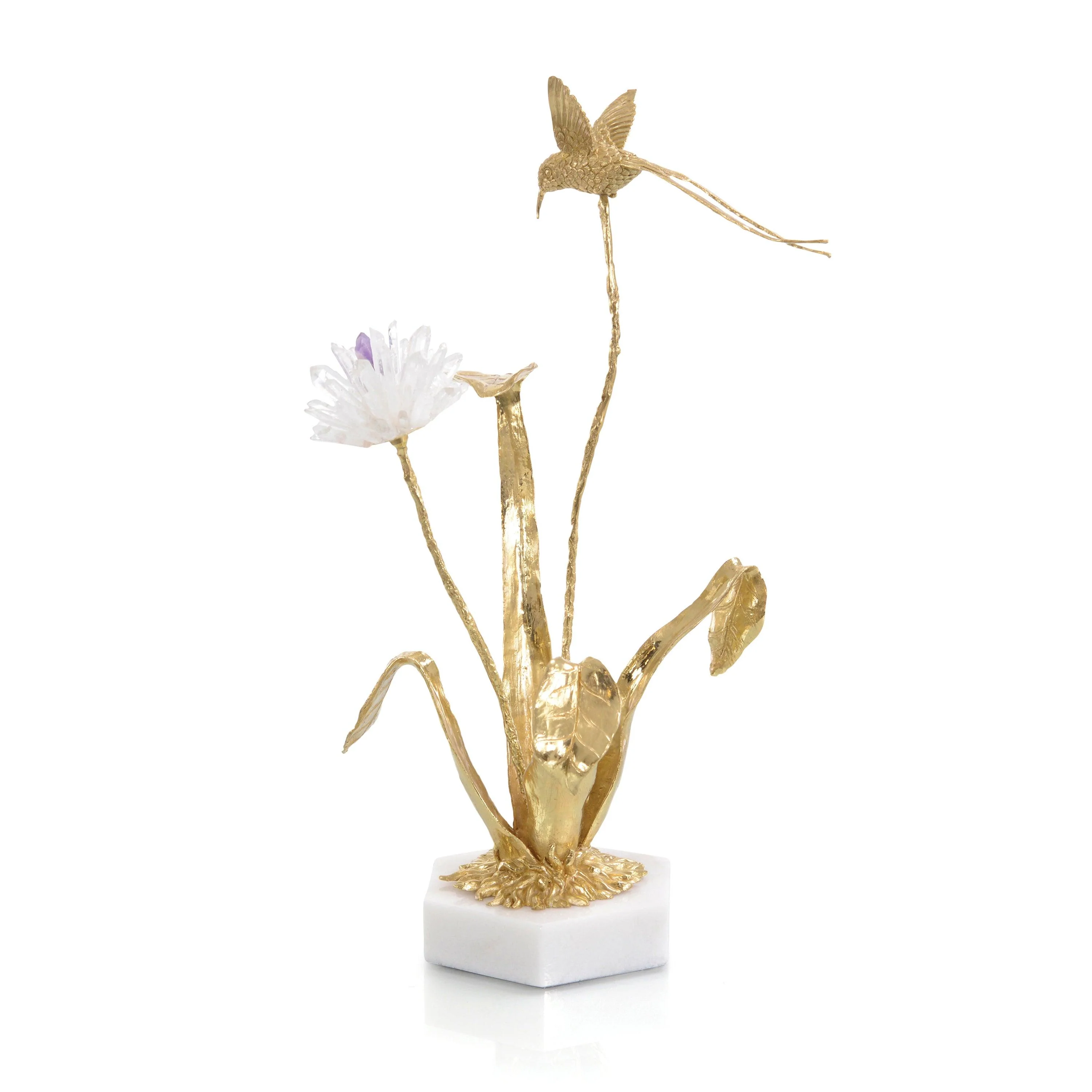Flower And Hummingbird Sculpture - Remutear