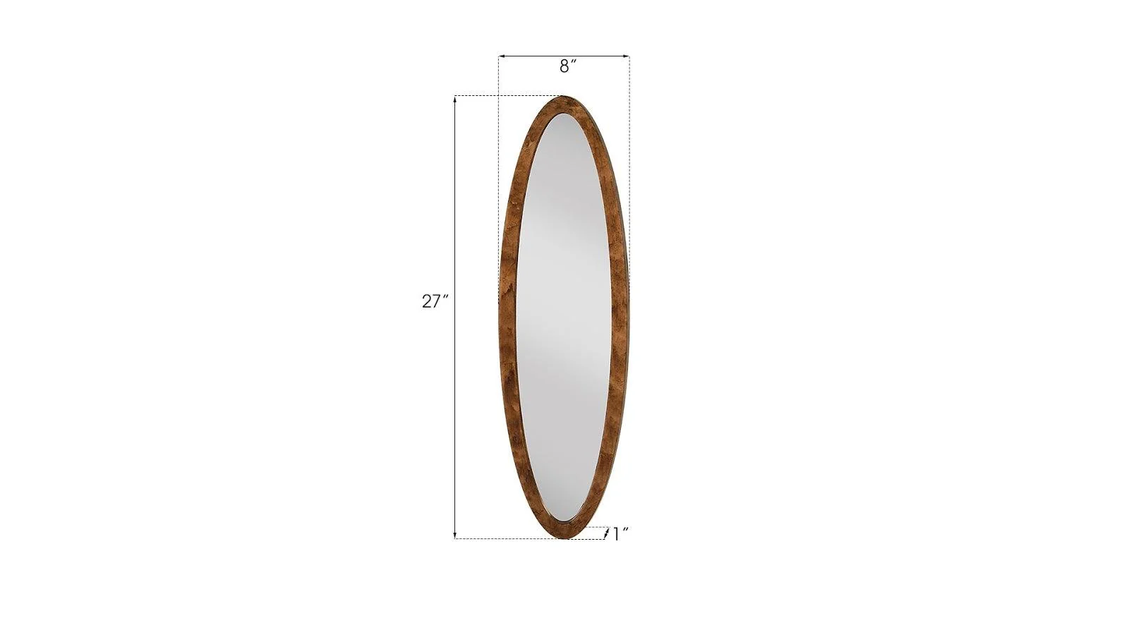 Elliptical Oval Mirror, Small, Von Braun - Remutear