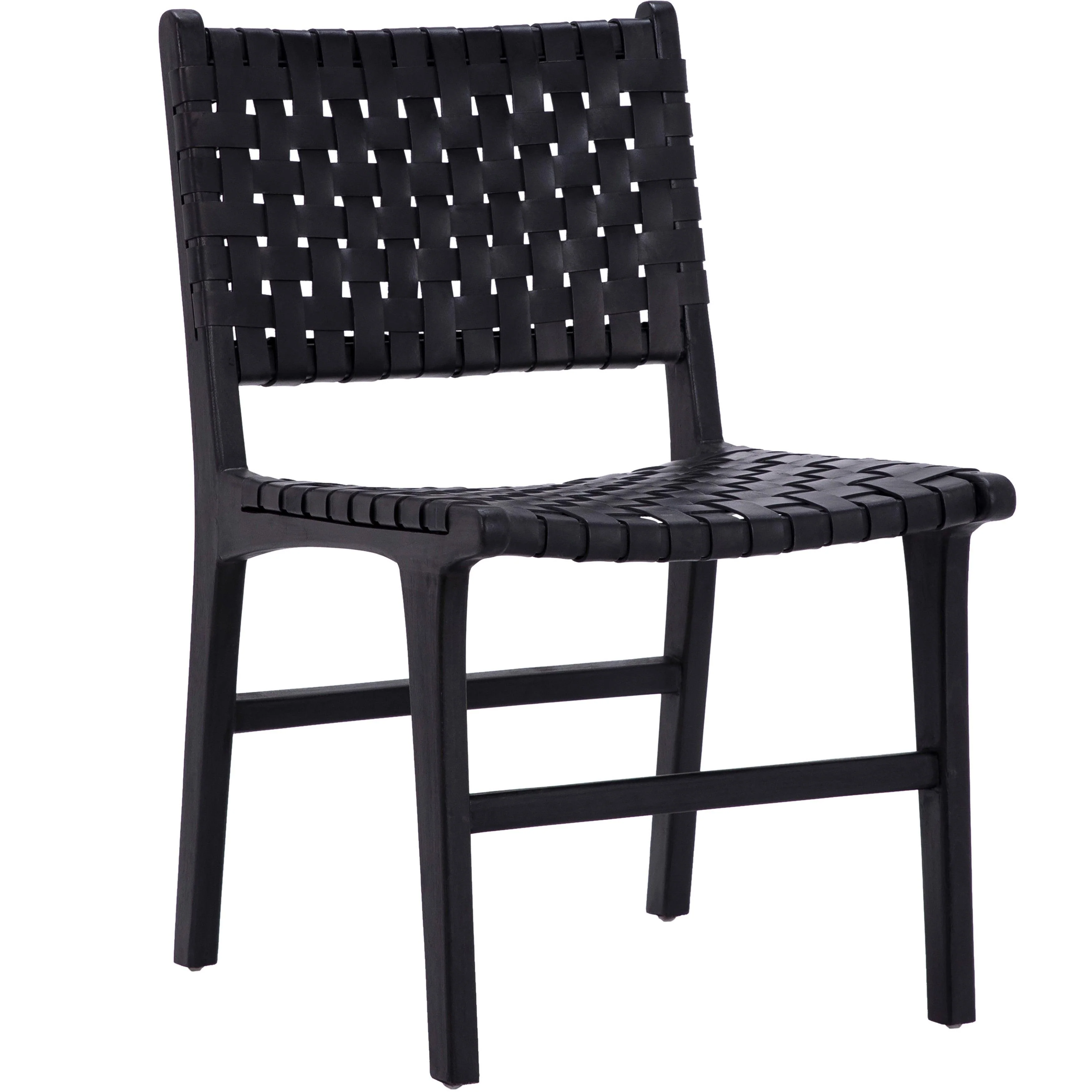 Dalen Dining Chair Black Leather Blk Frame - Remutear