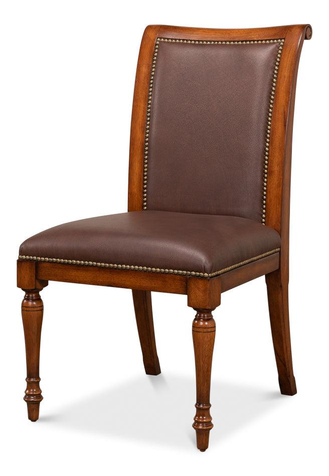 Jupe Side Chair Walnut W/Brn Lthr - Set of 2 - Remutear