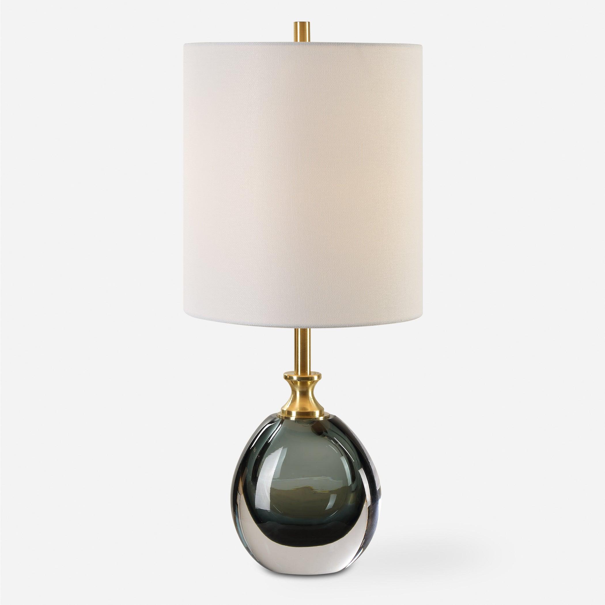 Enigma Teal Blue Glass Buffet Lamp - Remutear