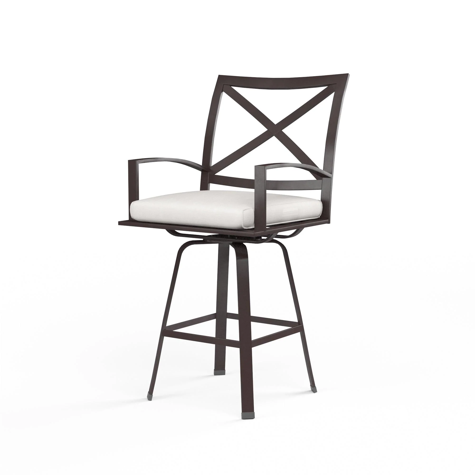 La Jolla Swivel Counter Stool in Canvas Flax w/ Self Welt - Remutear