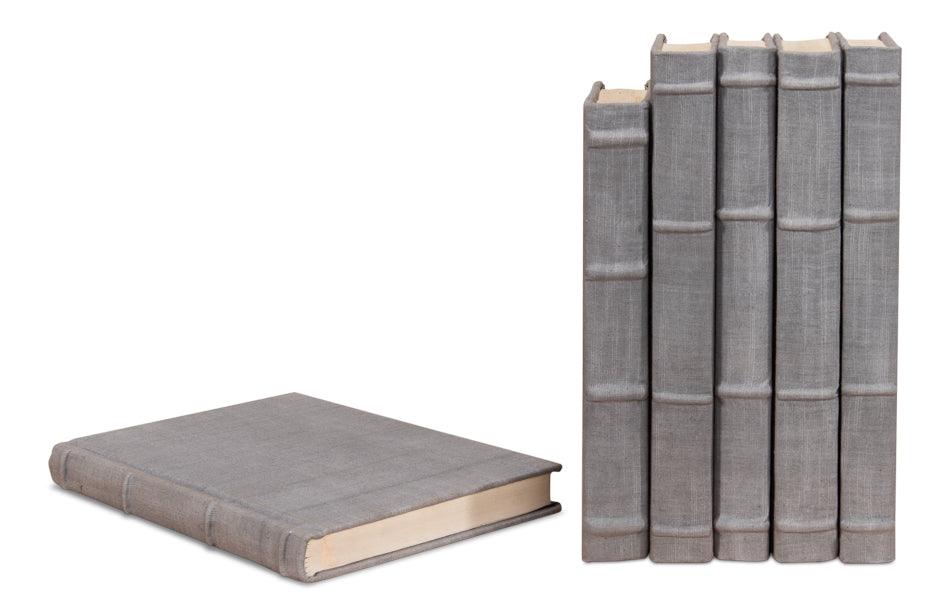 Heather Gray Linen Books - Set/12 - Remutear