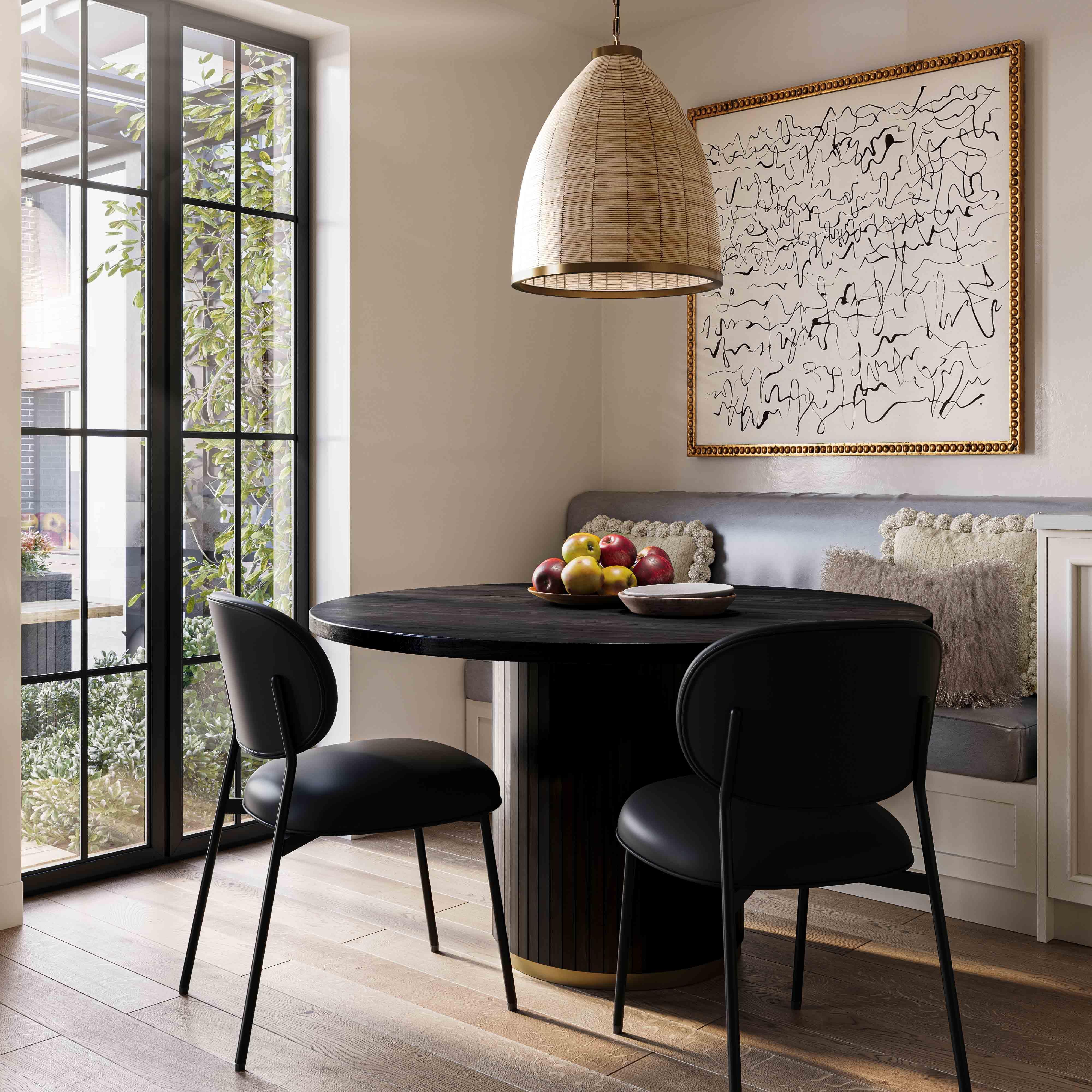 McKenzie Black Vegan Leather Stackable Dining Chair - Set of 2 - Remutear