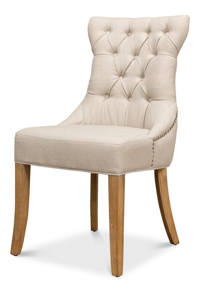 Sophie Side Chair - White Linen - Set of 2 - Remutear
