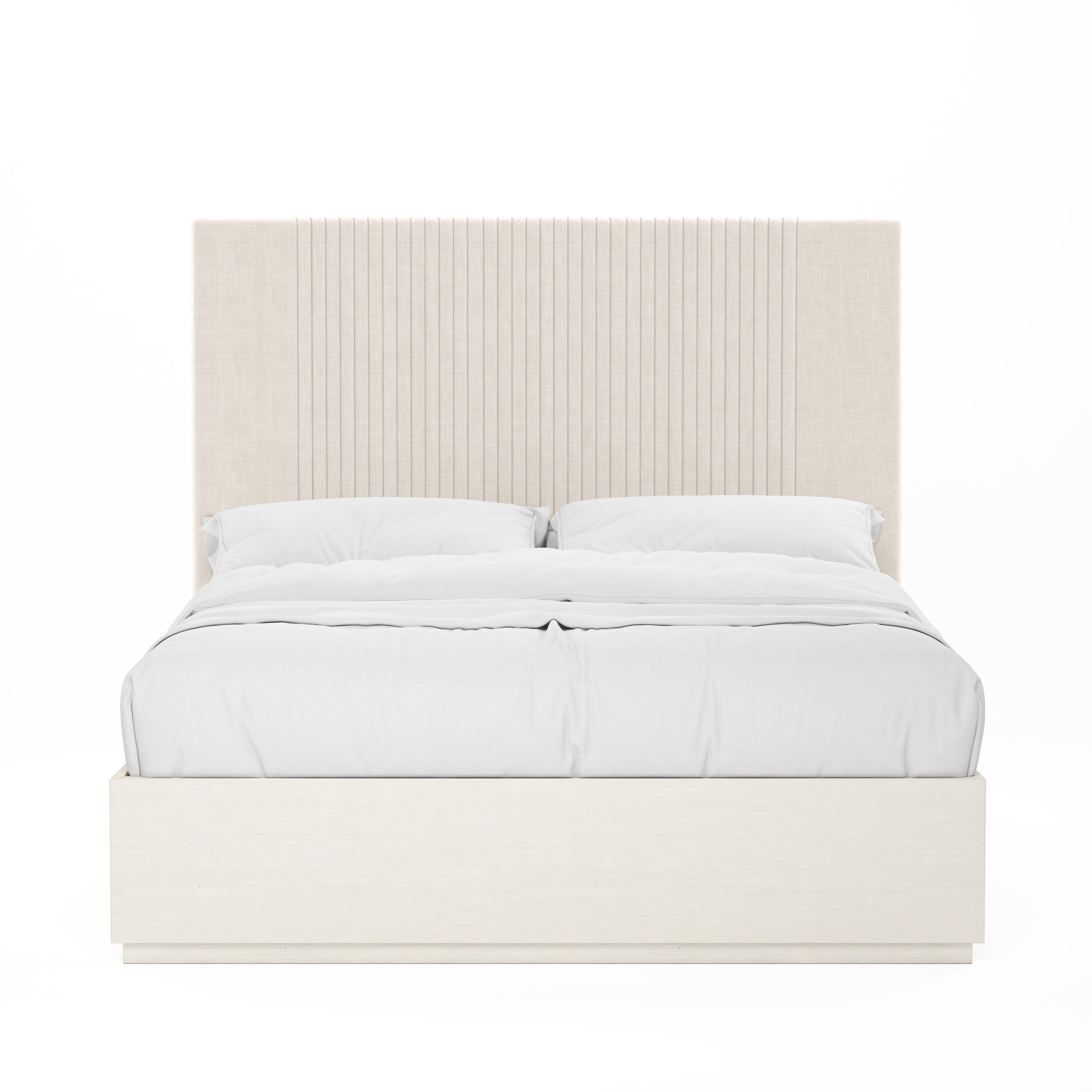 Blanc Upholstered Panel Bed - Remutear