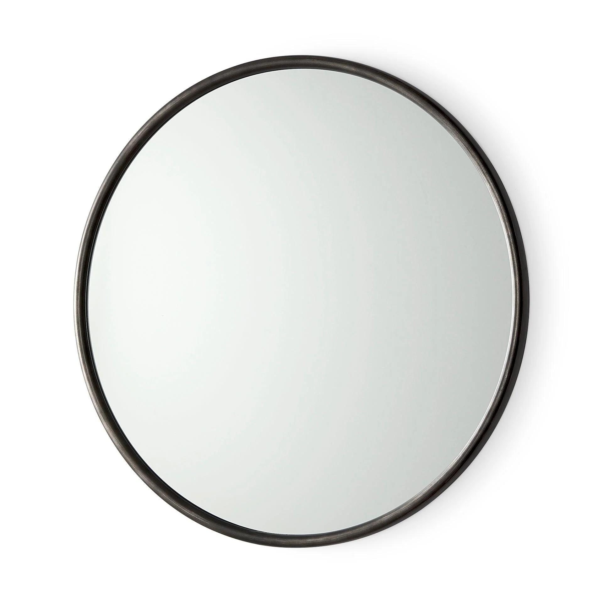 Piper 35.8L x 1.0W x 35.8H Small Black Metal Round Wall Mirror - Remutear