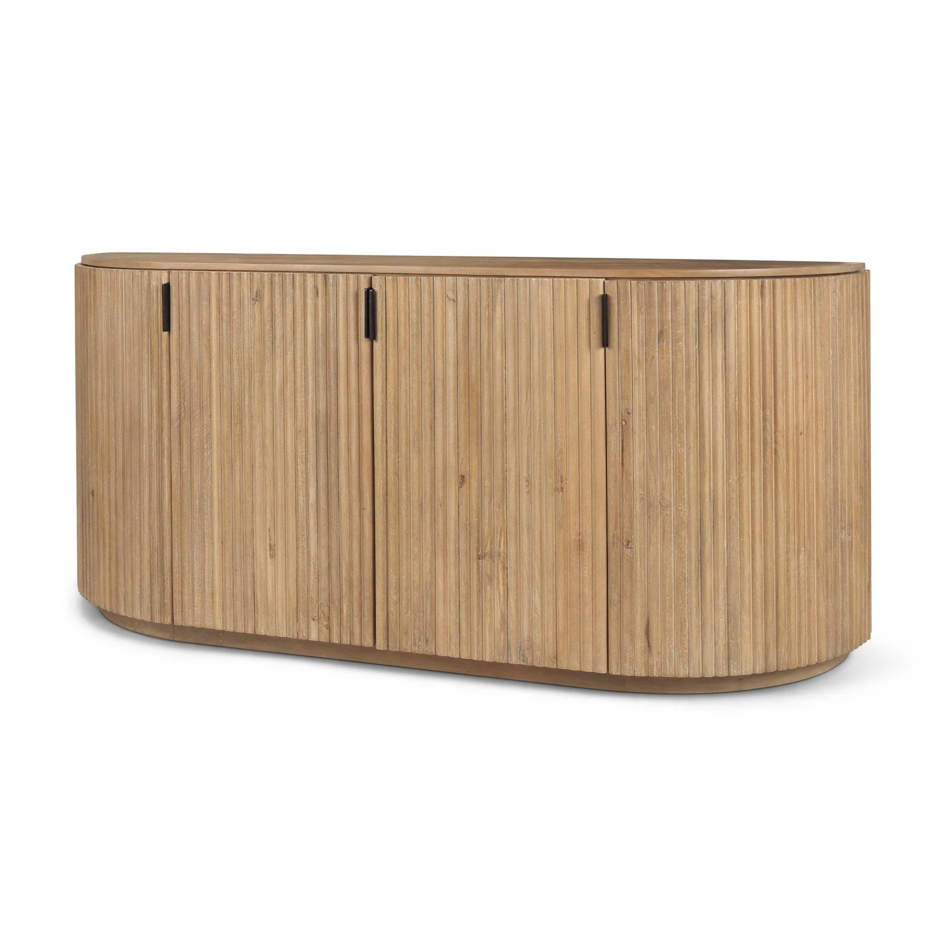 Terra Light Brown Wood Fluted Sideboard - Remutear
