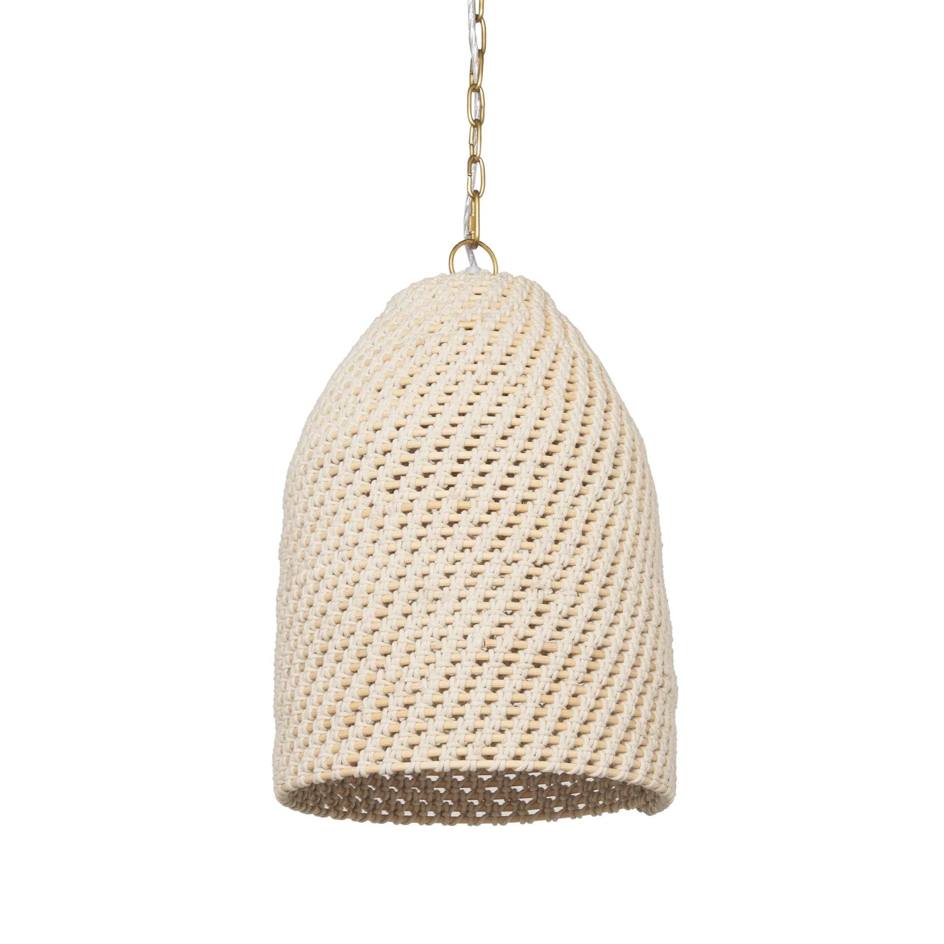 Tosha 1-Light Cotton Rope Bell Pendant - Remutear