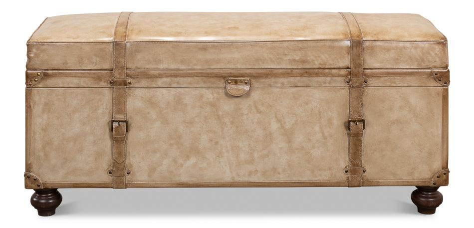 Leather Trunk/Bench - Pearl Leather - Remutear