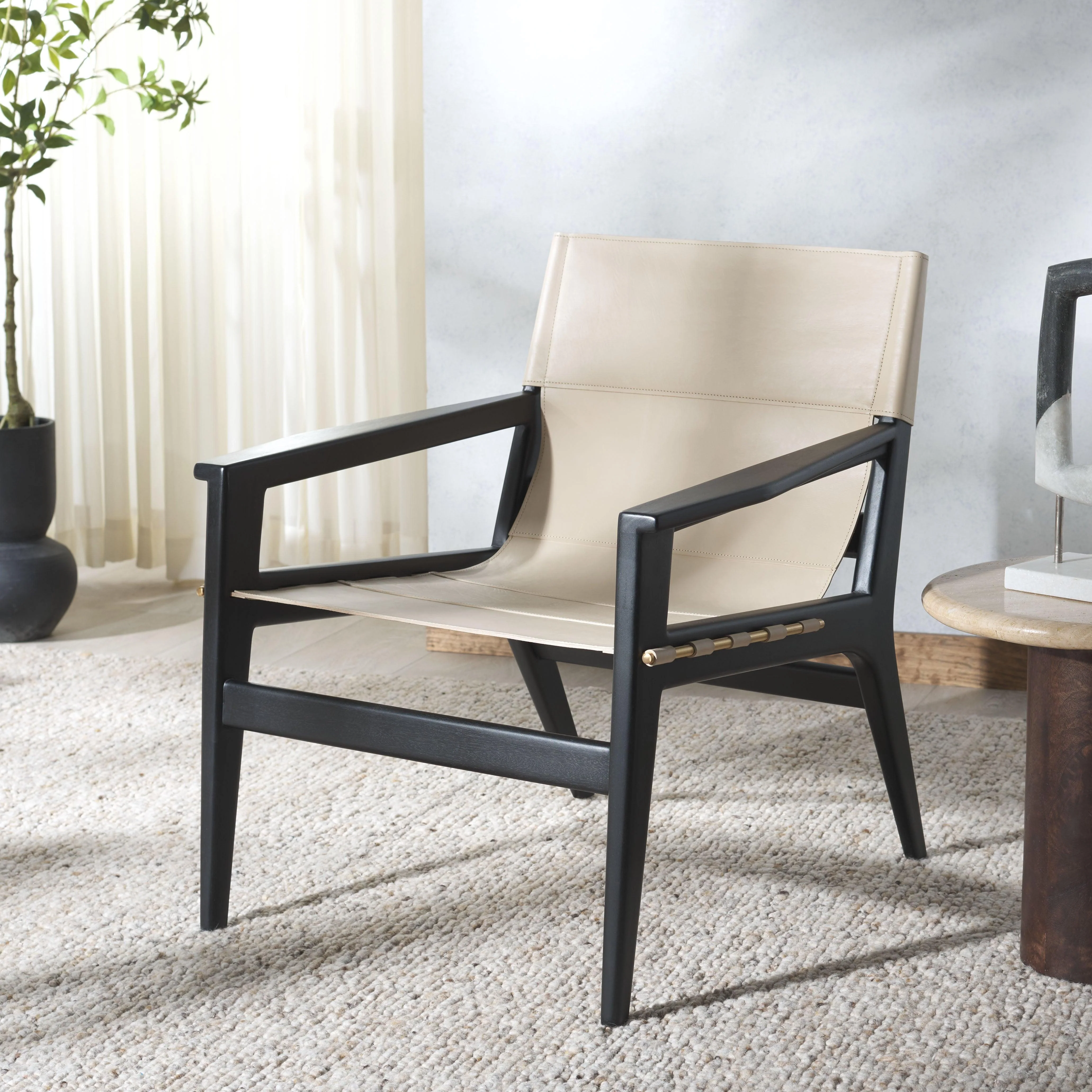 Culkin Leather Sling Chair - Remutear