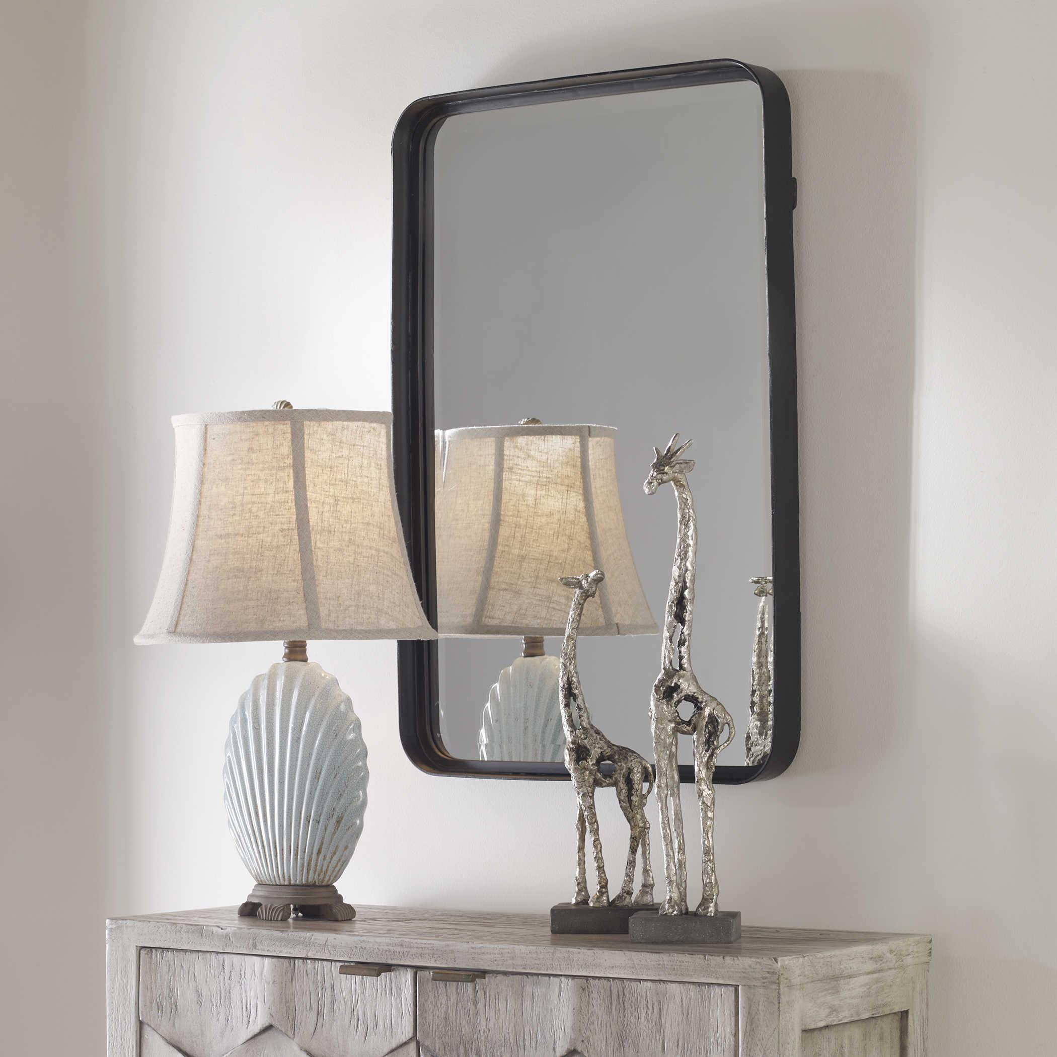 CROFTEN BLACK VANITY MIRROR - Remutear
