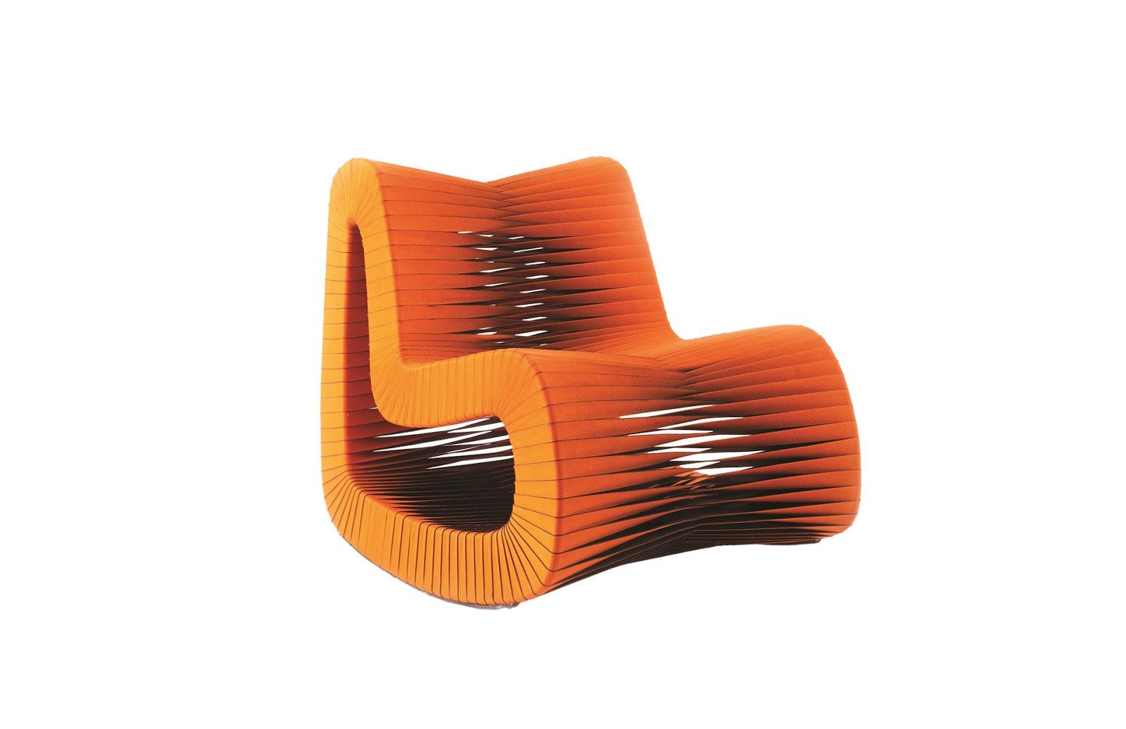 Seat Belt Rocking Chair, Orange - Remutear