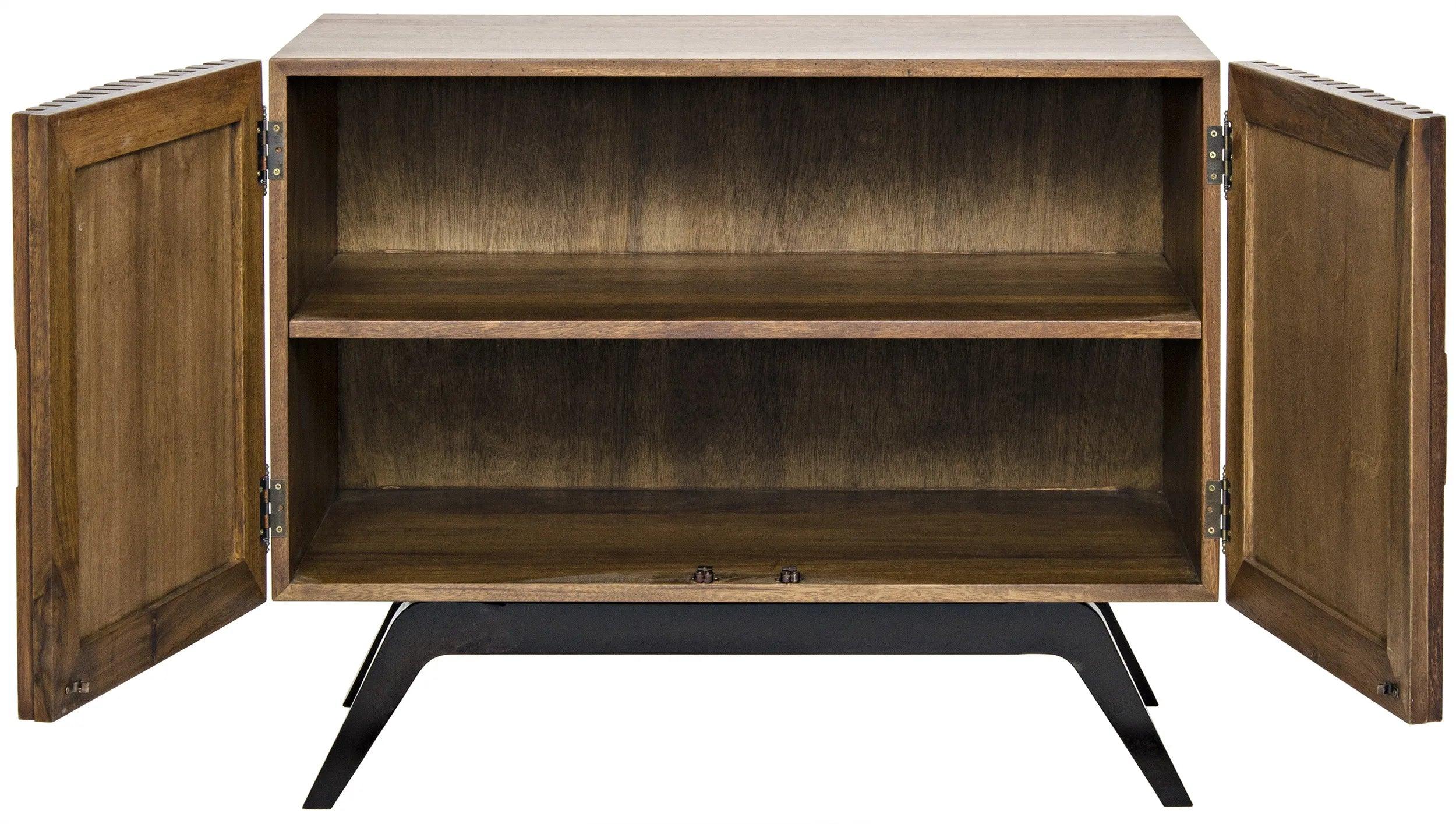 Illusion Single Sideboard with Steel Base, Dark Walnut - Remutear
