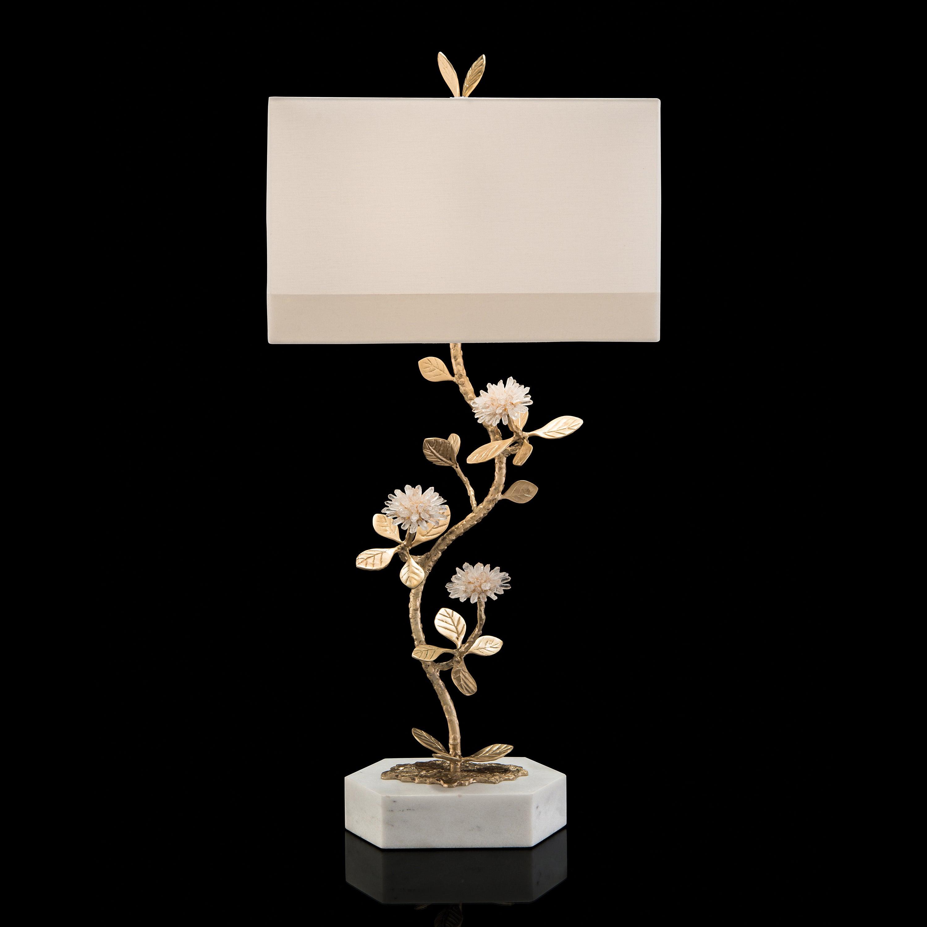 Stone, Quartz Flower Table Lamp - Remutear