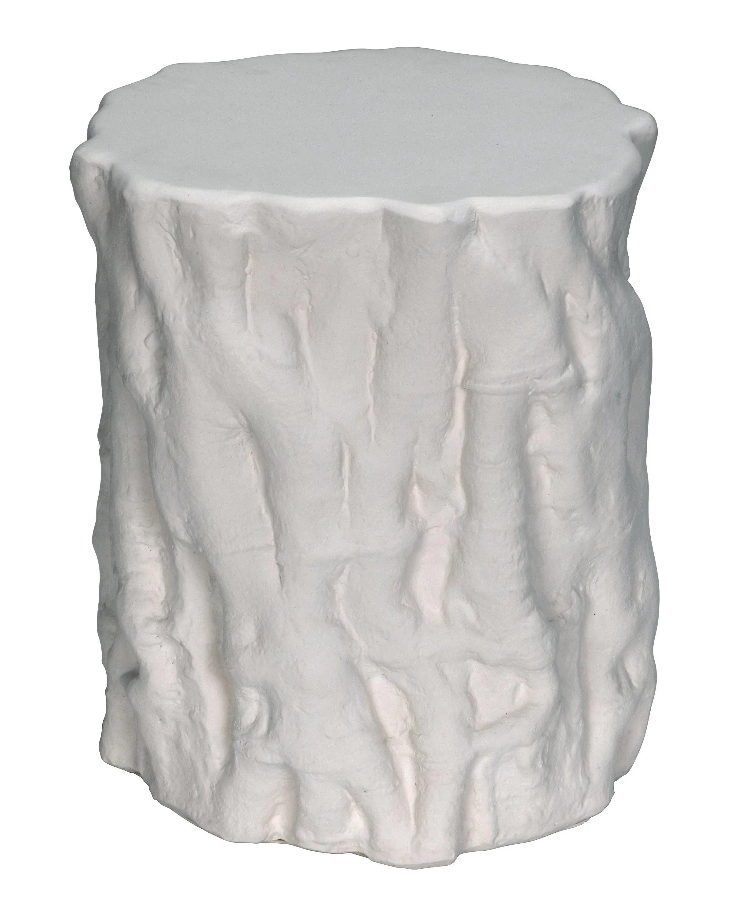 Damono Stool/Side Table, White Fiber Cement - Remutear
