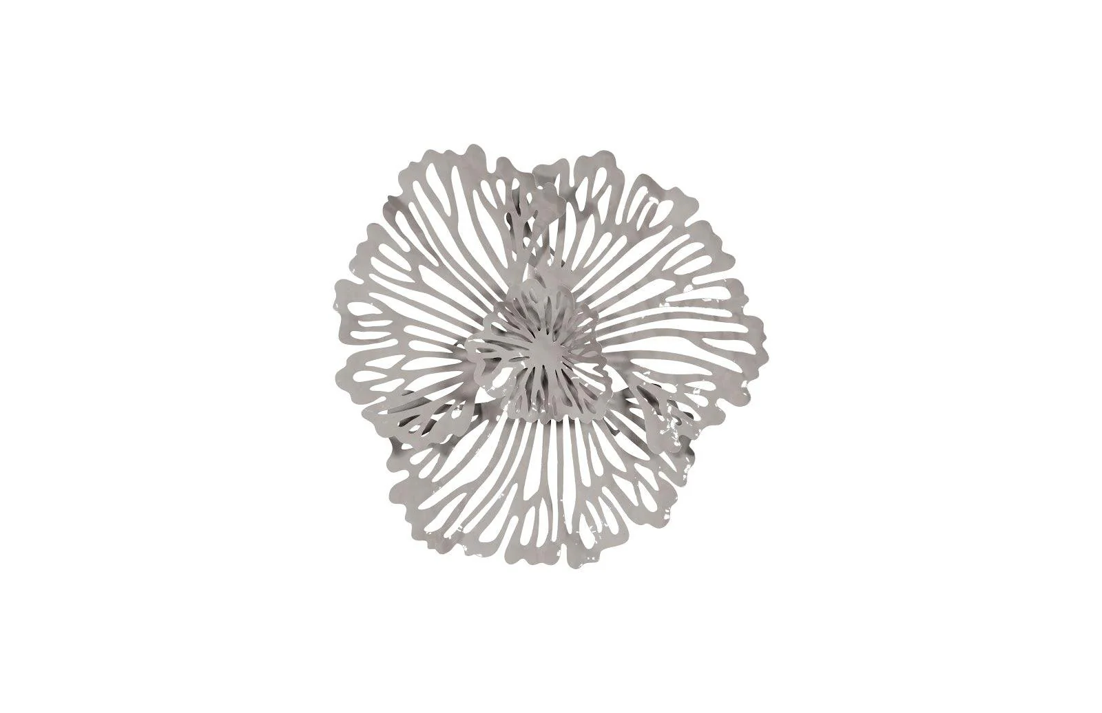 Flower Wall Art, Extra Small, Gray, Metal - Remutear