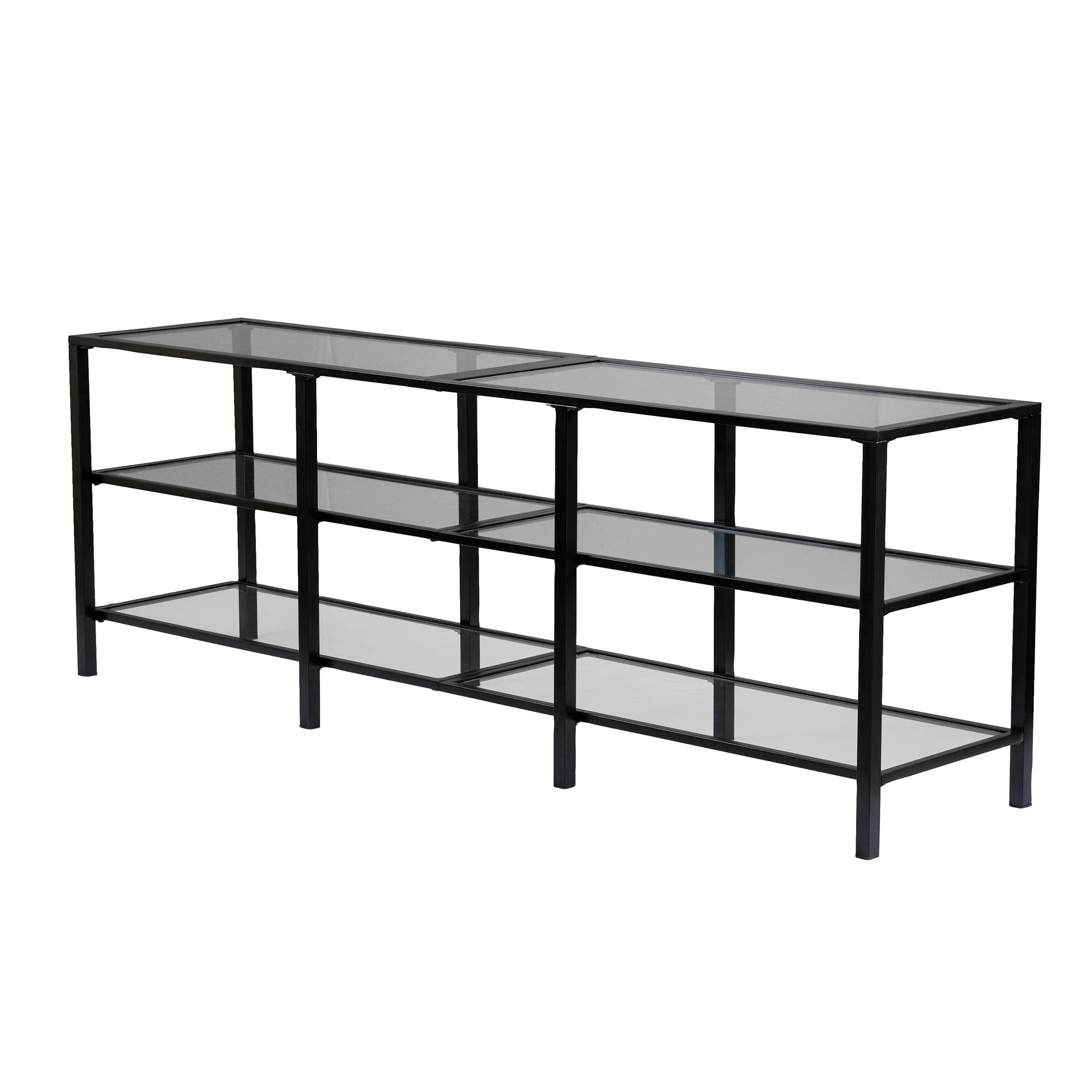Tyler Metal/Glass Media Stand – Transitional Style - Black - Remutear