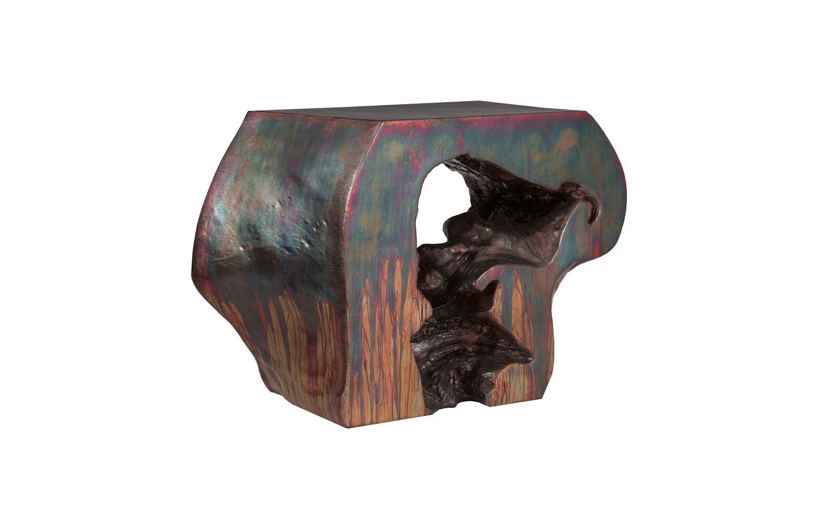 Plateada Hollow Console, Copper Patina Finish - Remutear