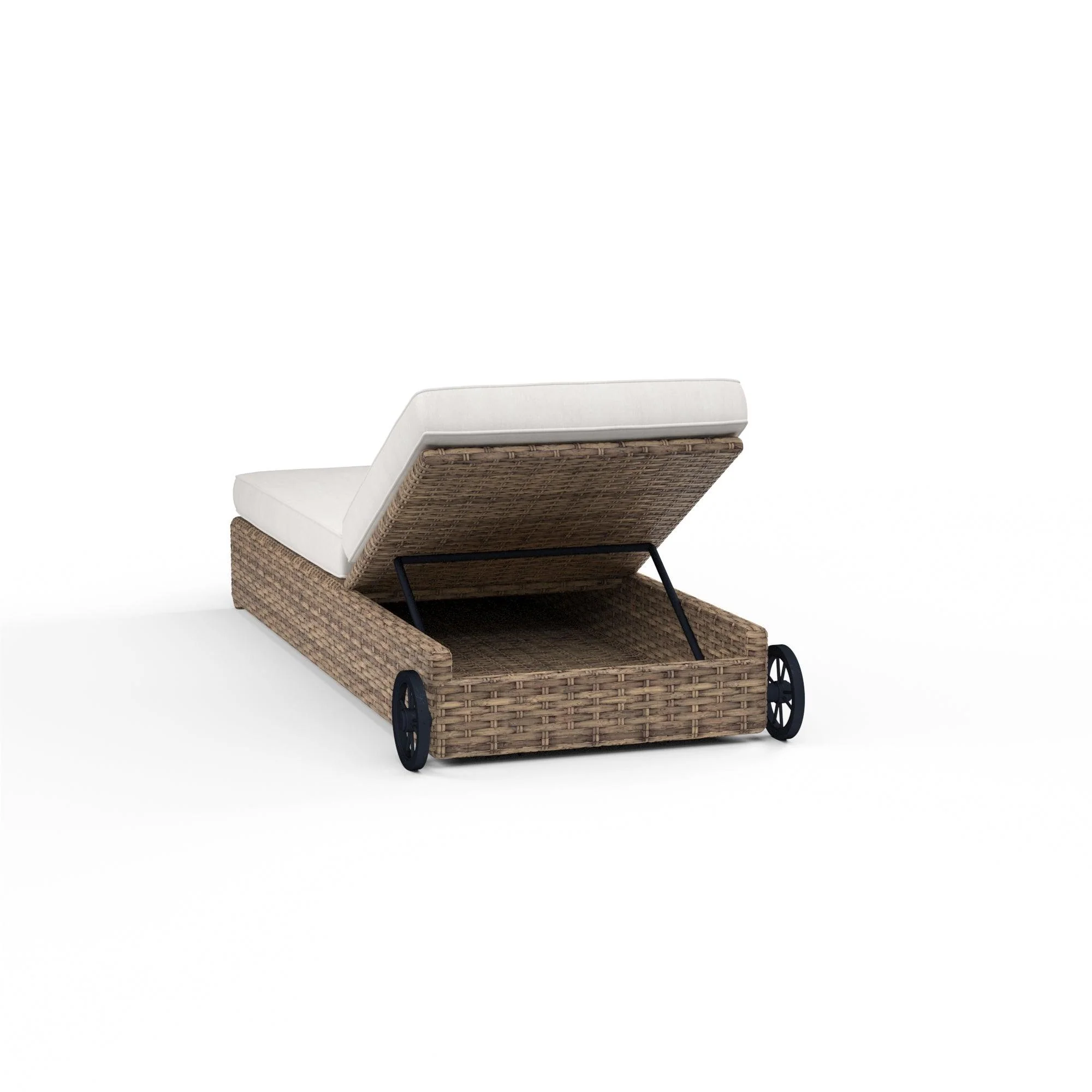 Havana Adjustable Chaise in Canvas Flax w/ Self Welt - Remutear