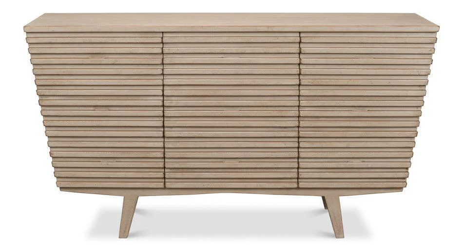 Ribbed 9 Drawer Commode - Stone Grey - Remutear
