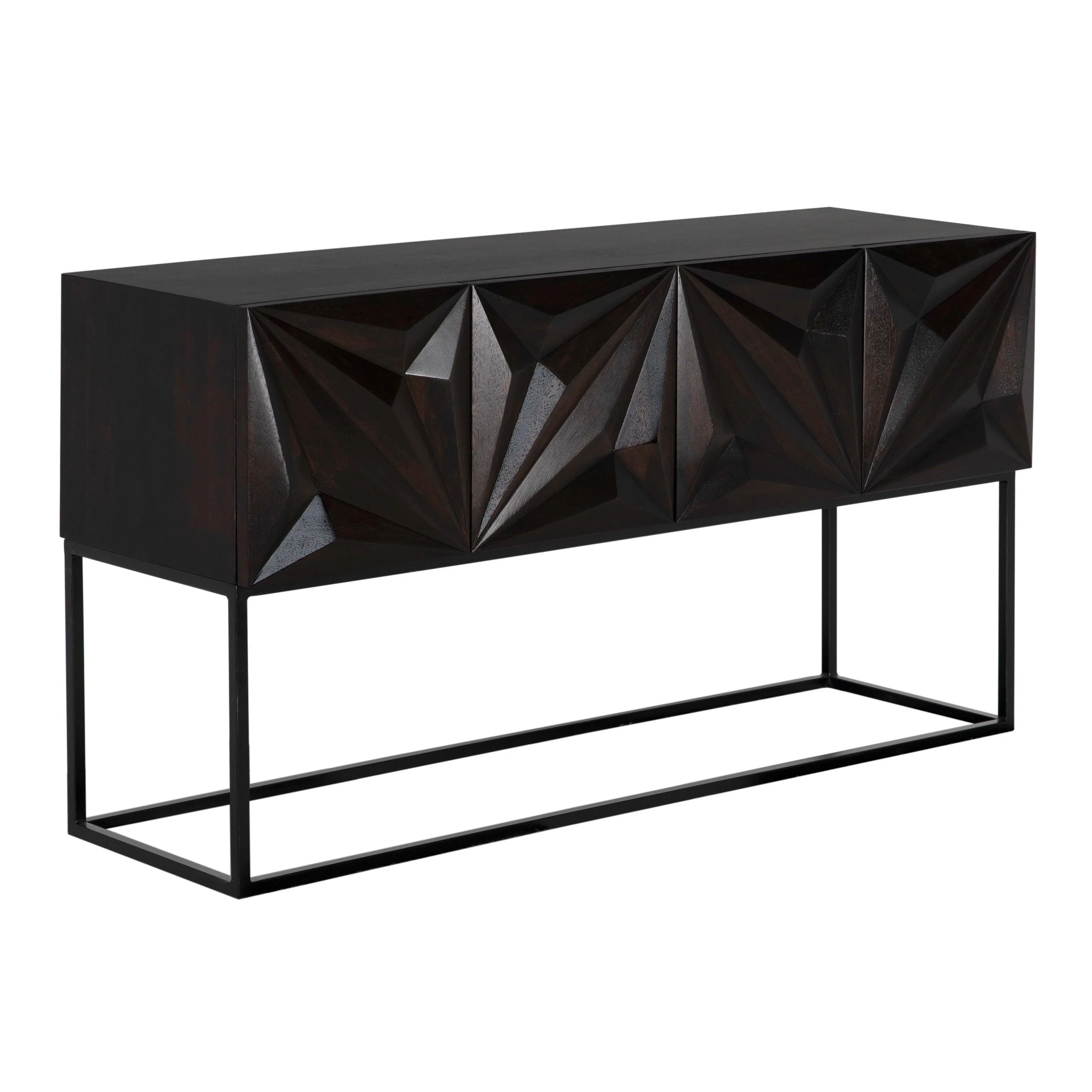 Zurich Console, Ebony Walnut with Steel - Remutear