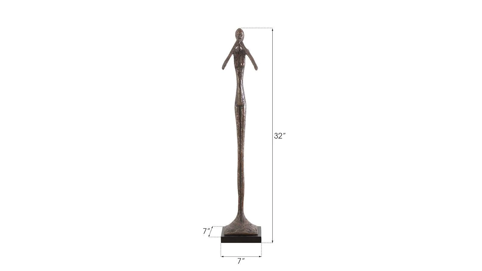 Speak No Evil Slender Sculpture, Small, Resin, Bronze Finish - Remutear
