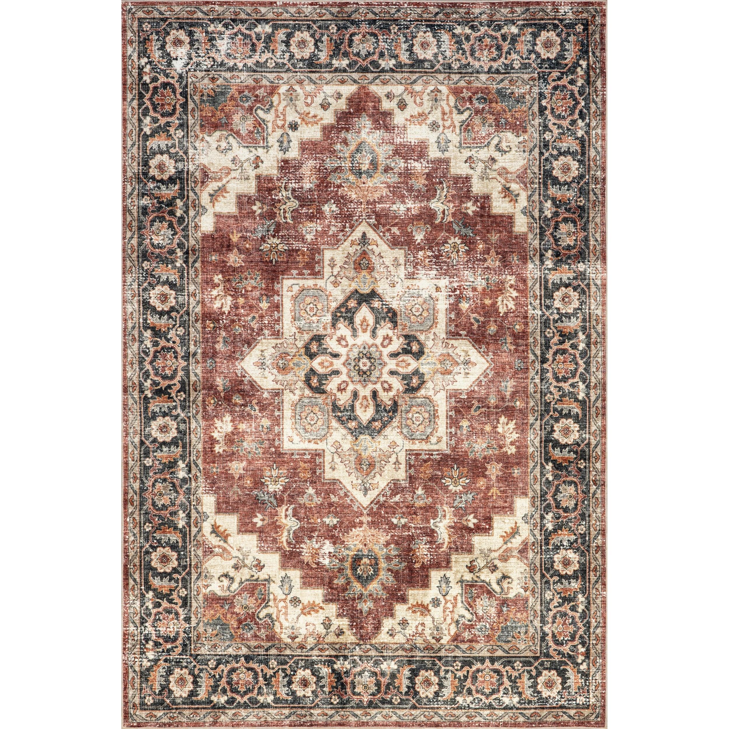 Arbor Traditional Vintage Machine Washable Area Rug - Remutear